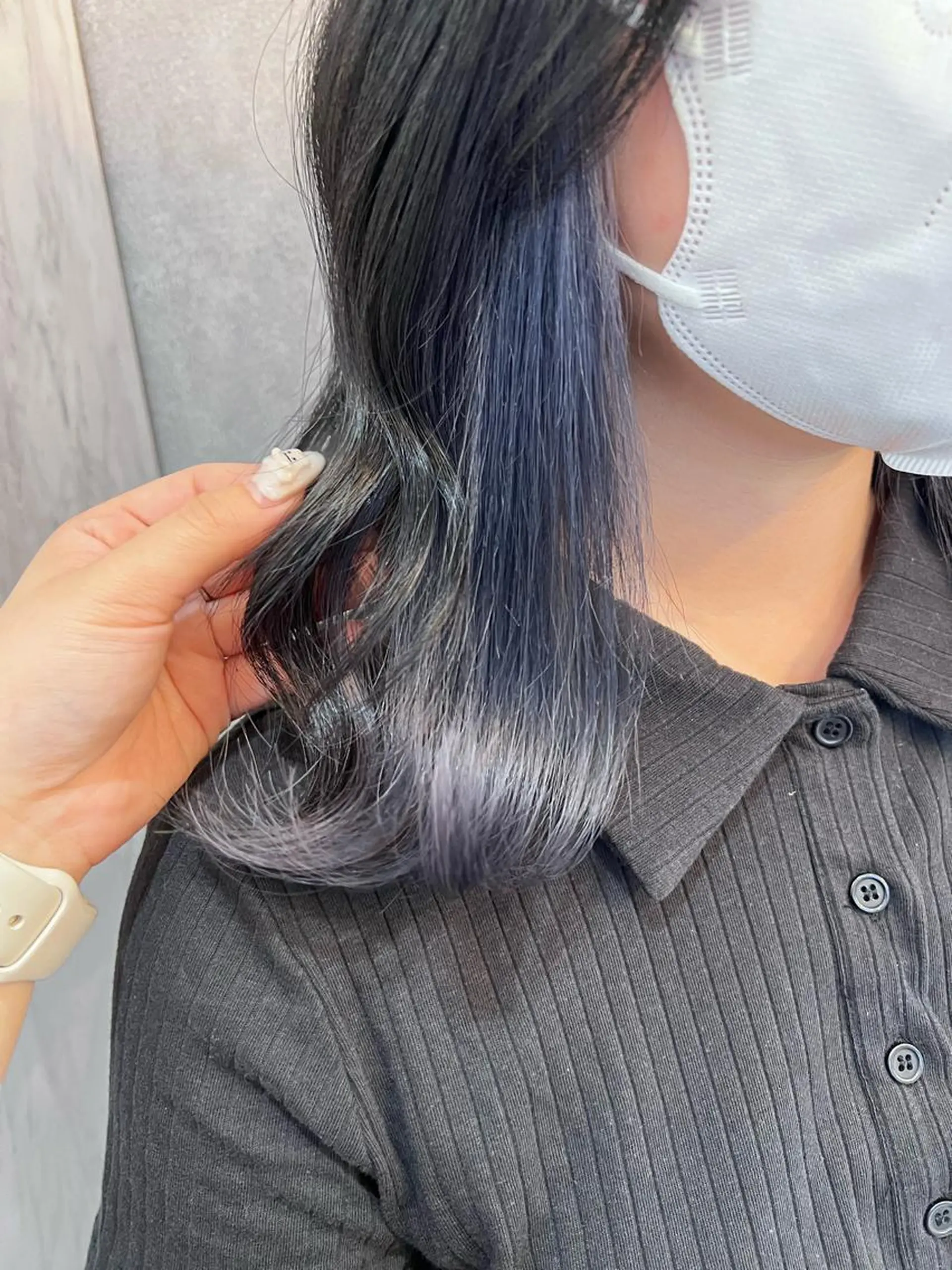 ミディアム パープルカラー ヘアカラー トリートメント 🎀しゅな/韓国 レイヤー/透明感♡のヘアスタイル