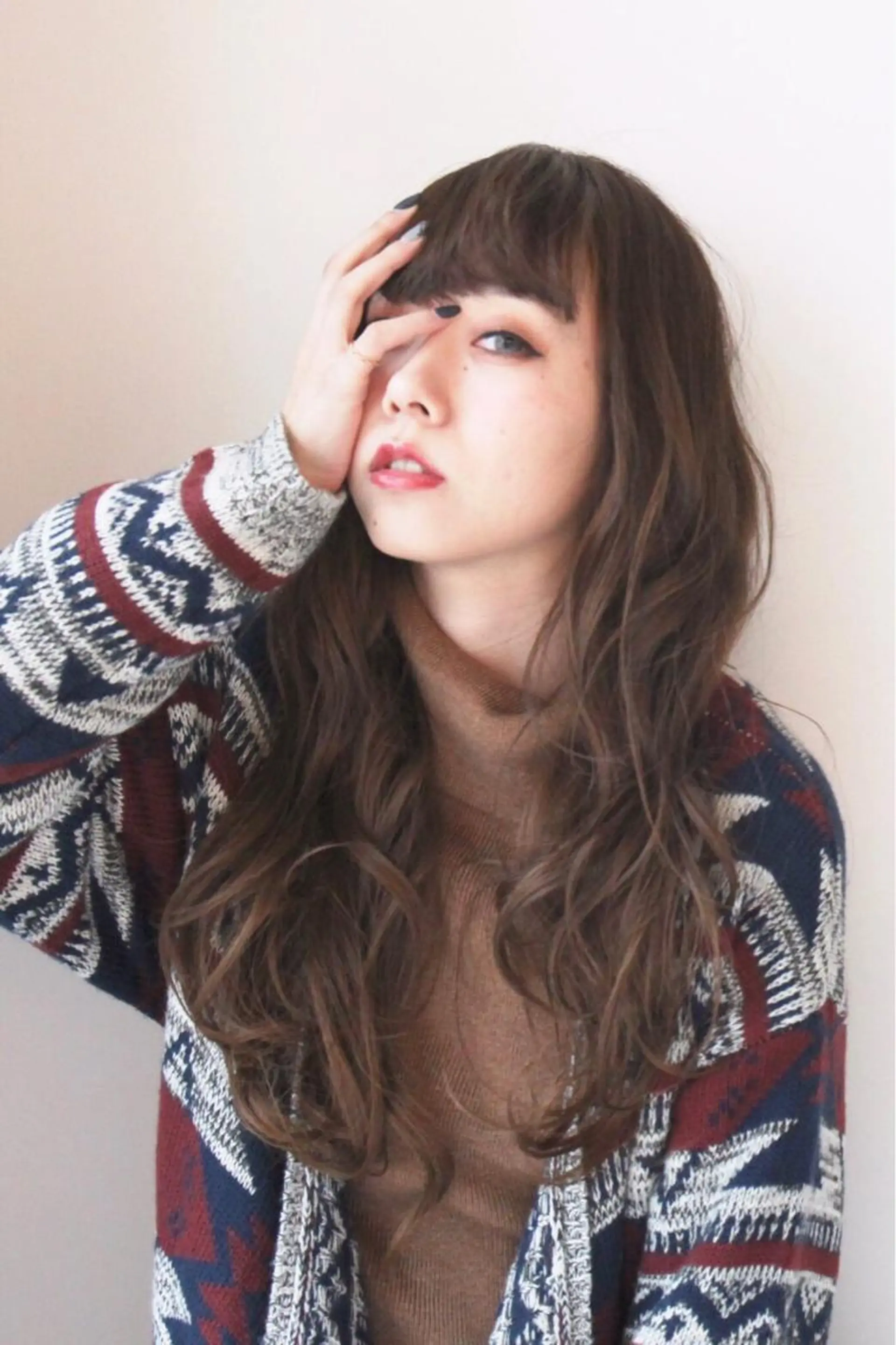 ロング カラー パーマ アッシュ ダークアッシュ パーマ×ウルフカット koya☆のヘアスタイル