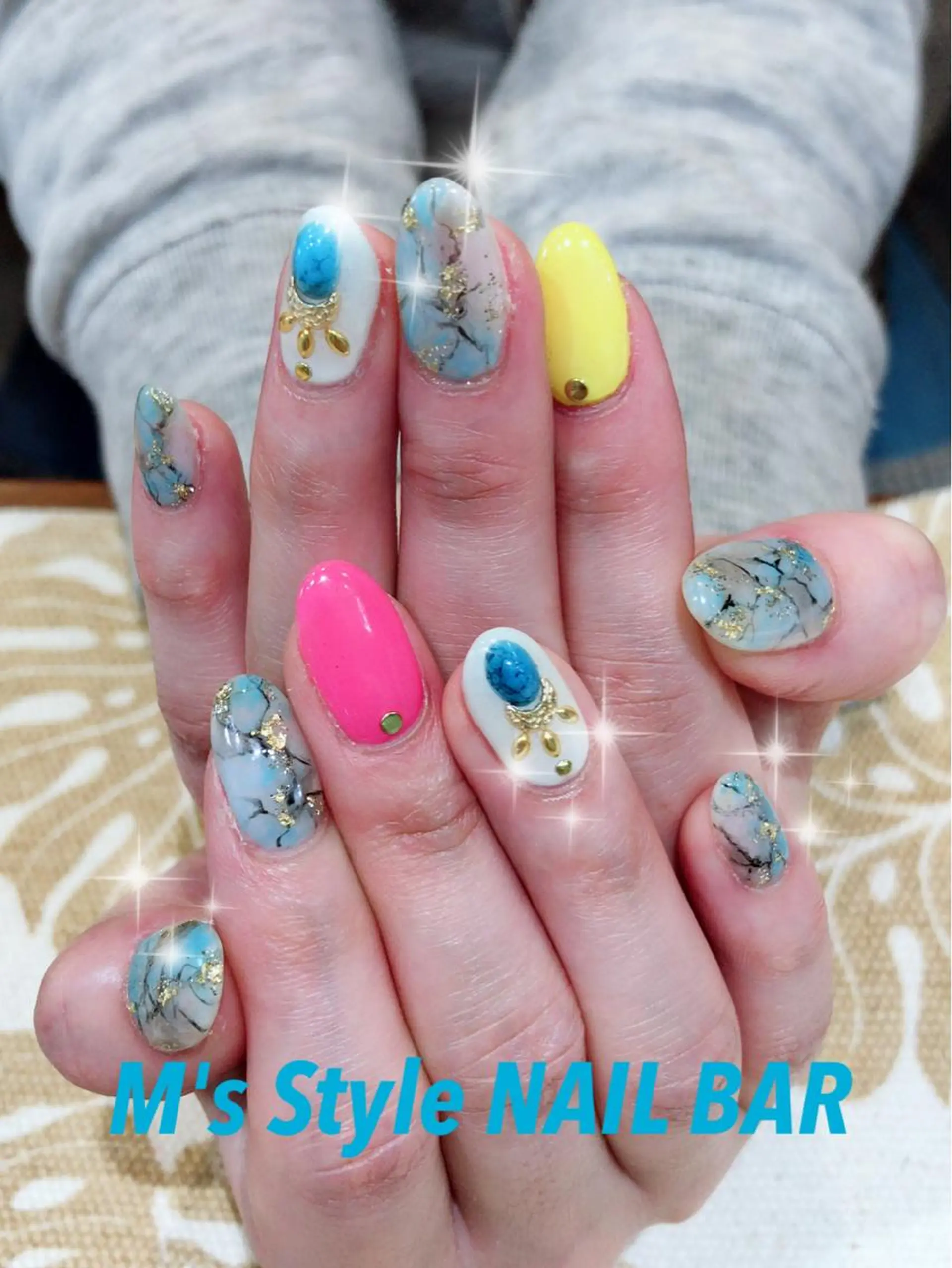 ネイル 持ち込み 夏ネイル ハンドネイル M's Style NAIL BARのネイルデザイン