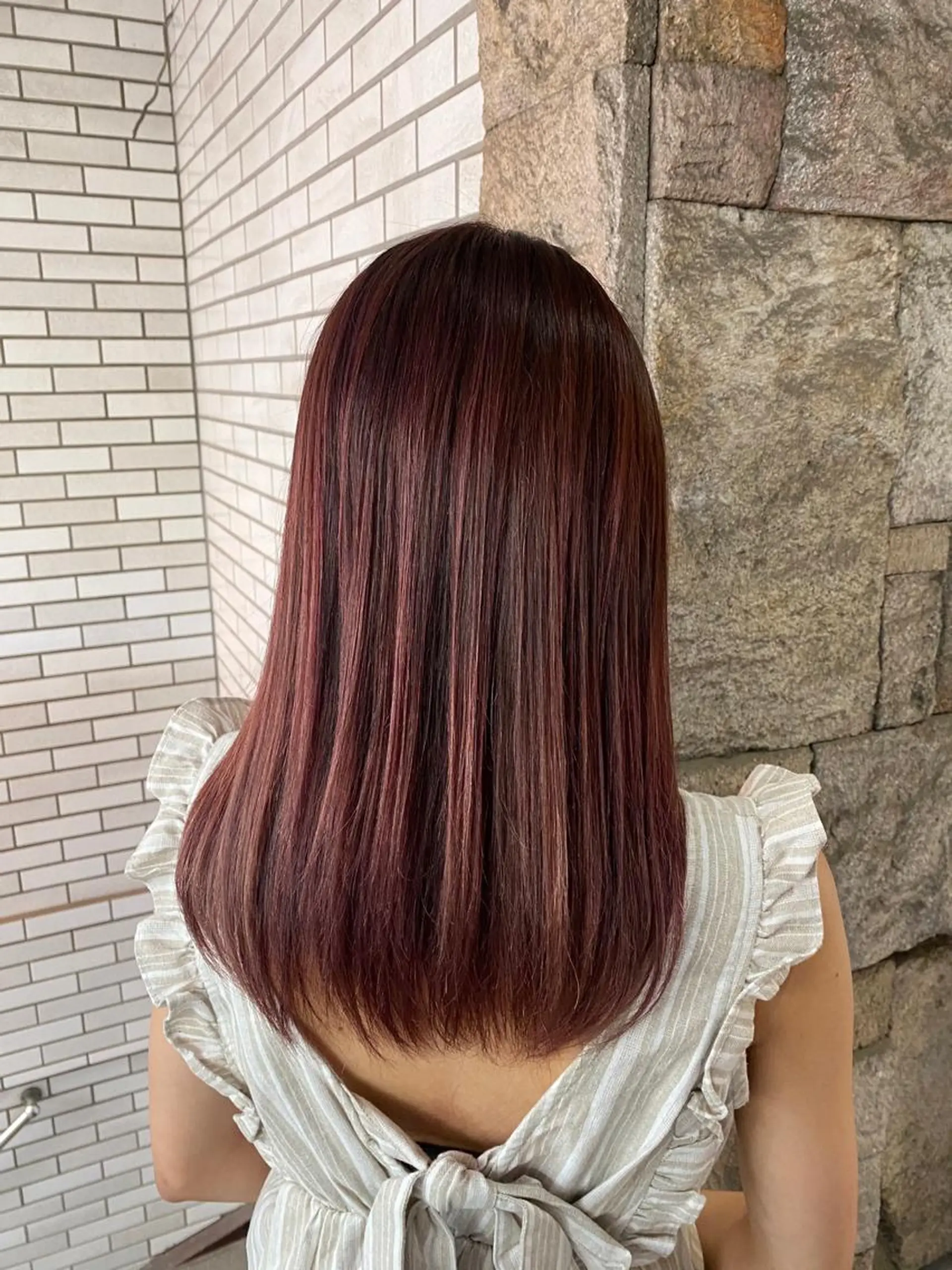 セミロング カラー ベージュカラー ピンクカラー バイオレットカラー ヘアカラー トリートメント 萩原 凌✄﻿のヘアスタイル