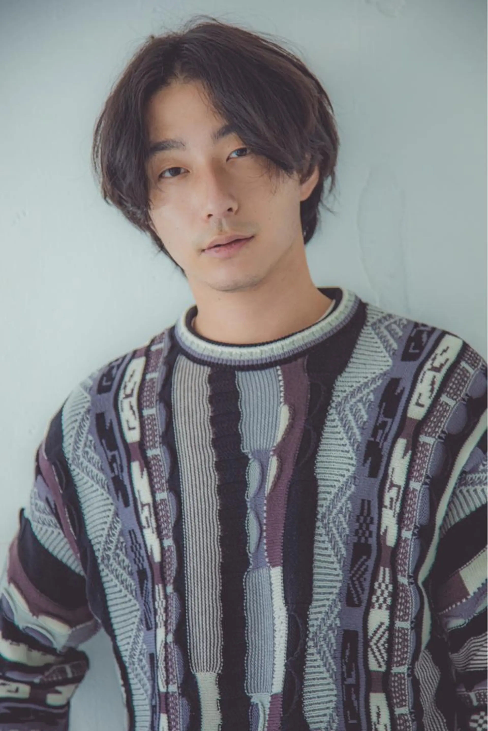 ミディアム パーマ メンズ 植田 能生のヘアスタイル