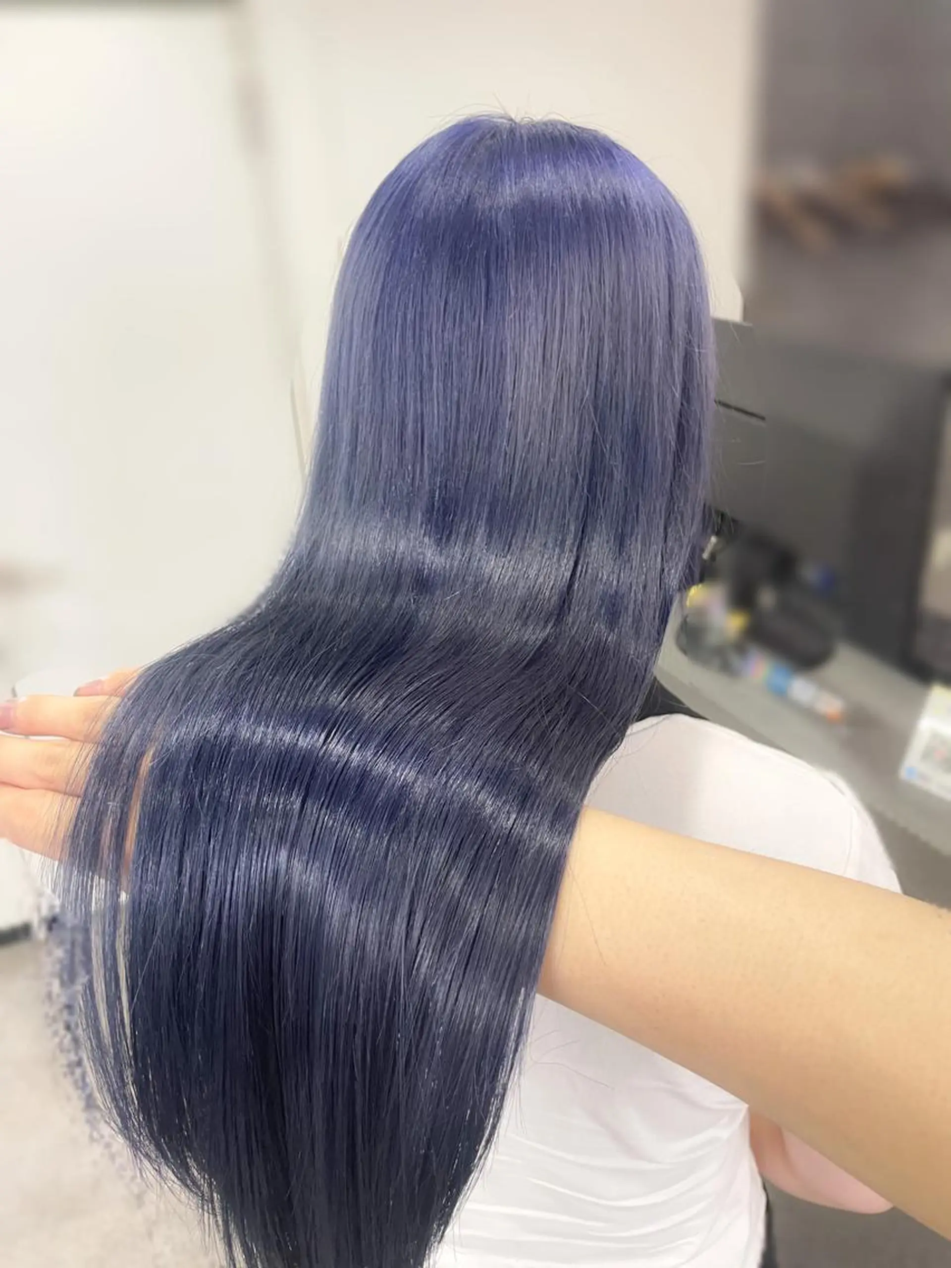 ロング カラー ブリーチ ブルーカラー 髪質改善 トリートメント ヘアカラー トリートメント ハイトーンエクステ 🎩カズキ🎩のヘアスタイル