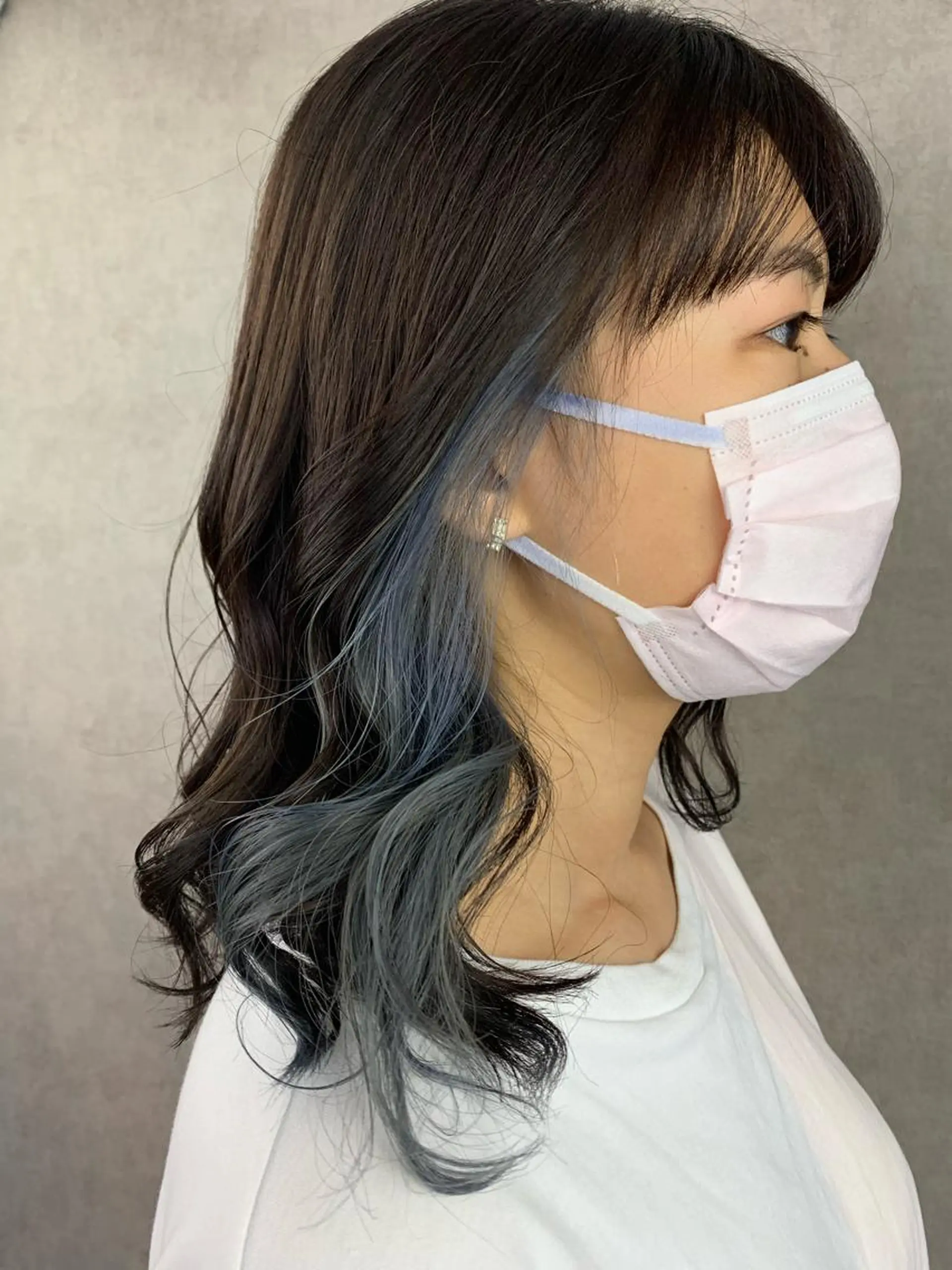 ミディアム カラー ブリーチ ブルーカラー インナーカラー ヘアカラー トリートメント PADOU平松 典幸のヘアスタイル