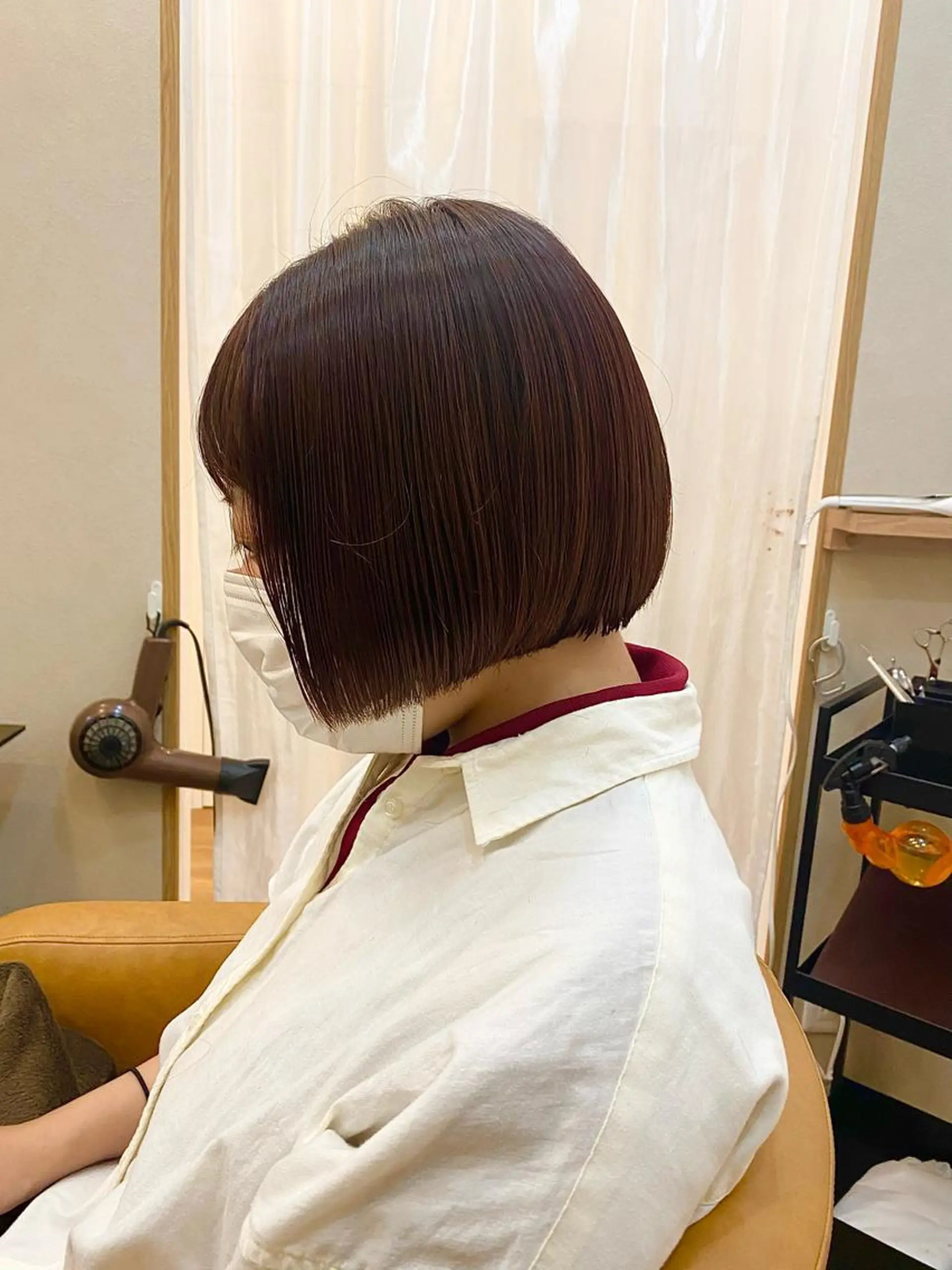 ショート カラー レッドカラー ボブ カット ヘアカラー トリートメント 林 瑠夏のヘアスタイル