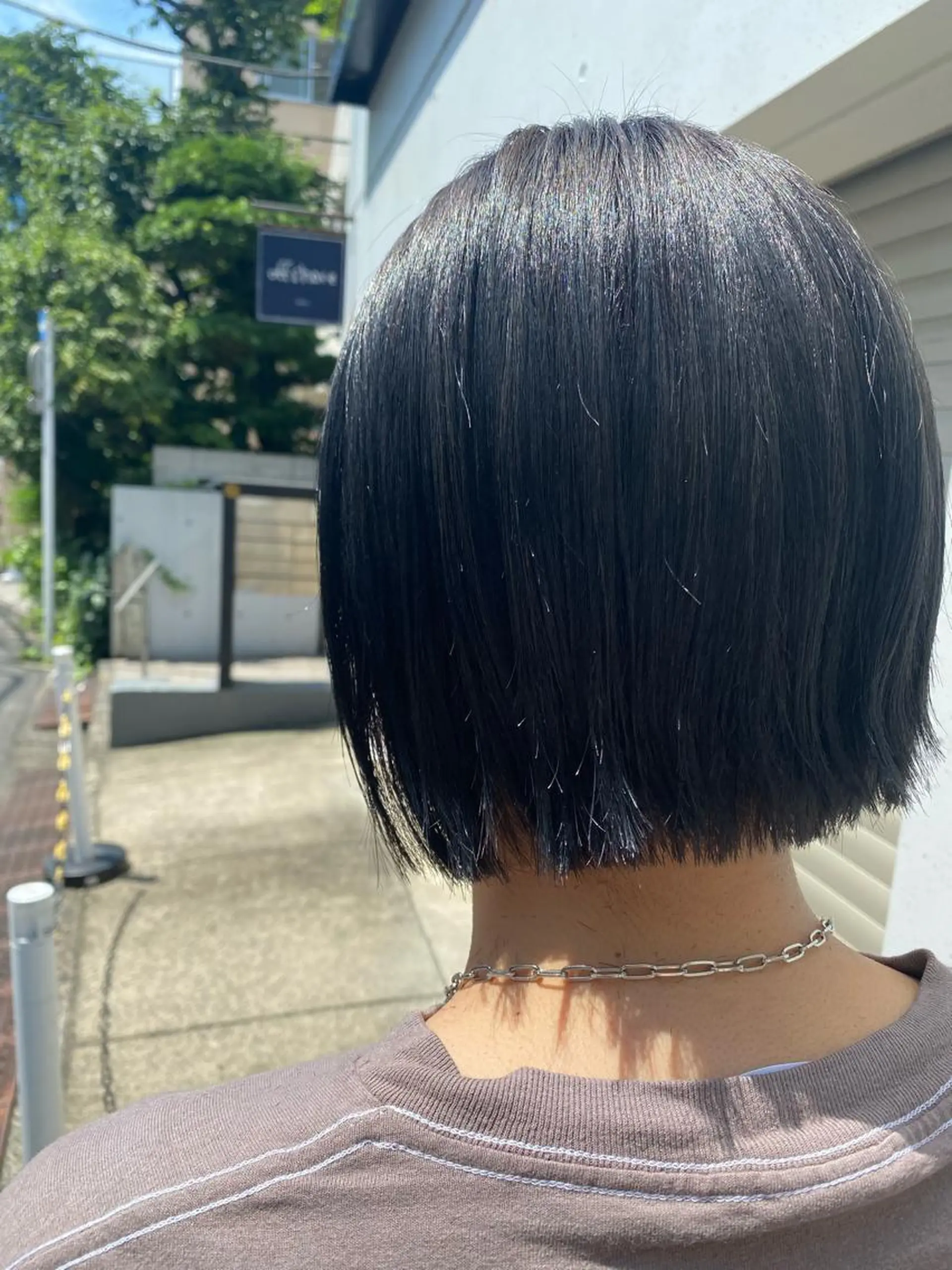 ショート カラー 黒髪 ブルーカラー ブルーブラック お任せヘア☘️☘️ 及川渚のヘアスタイル