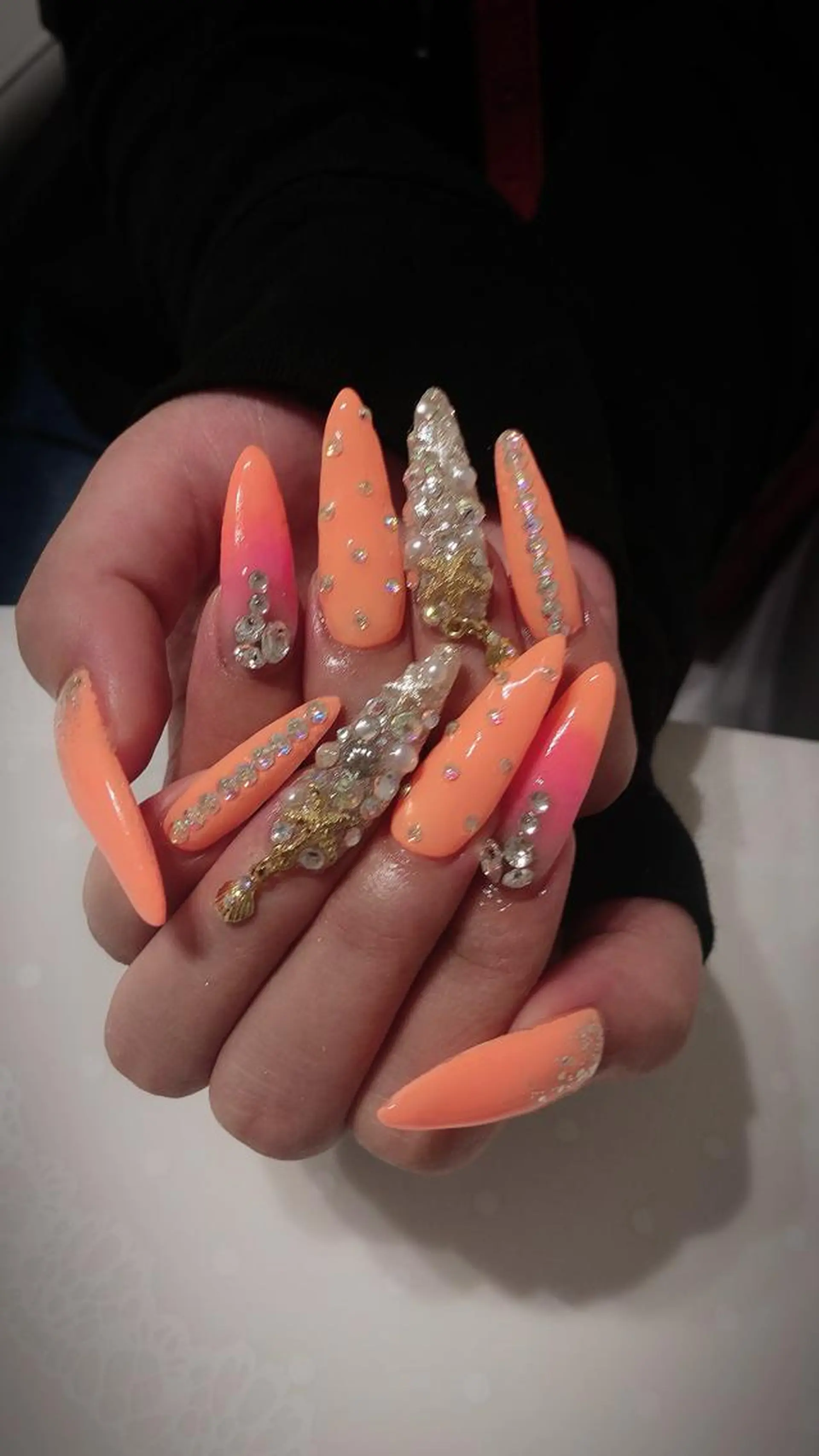 ネイル オレンジ ハンドネイル * haruのネイルデザイン