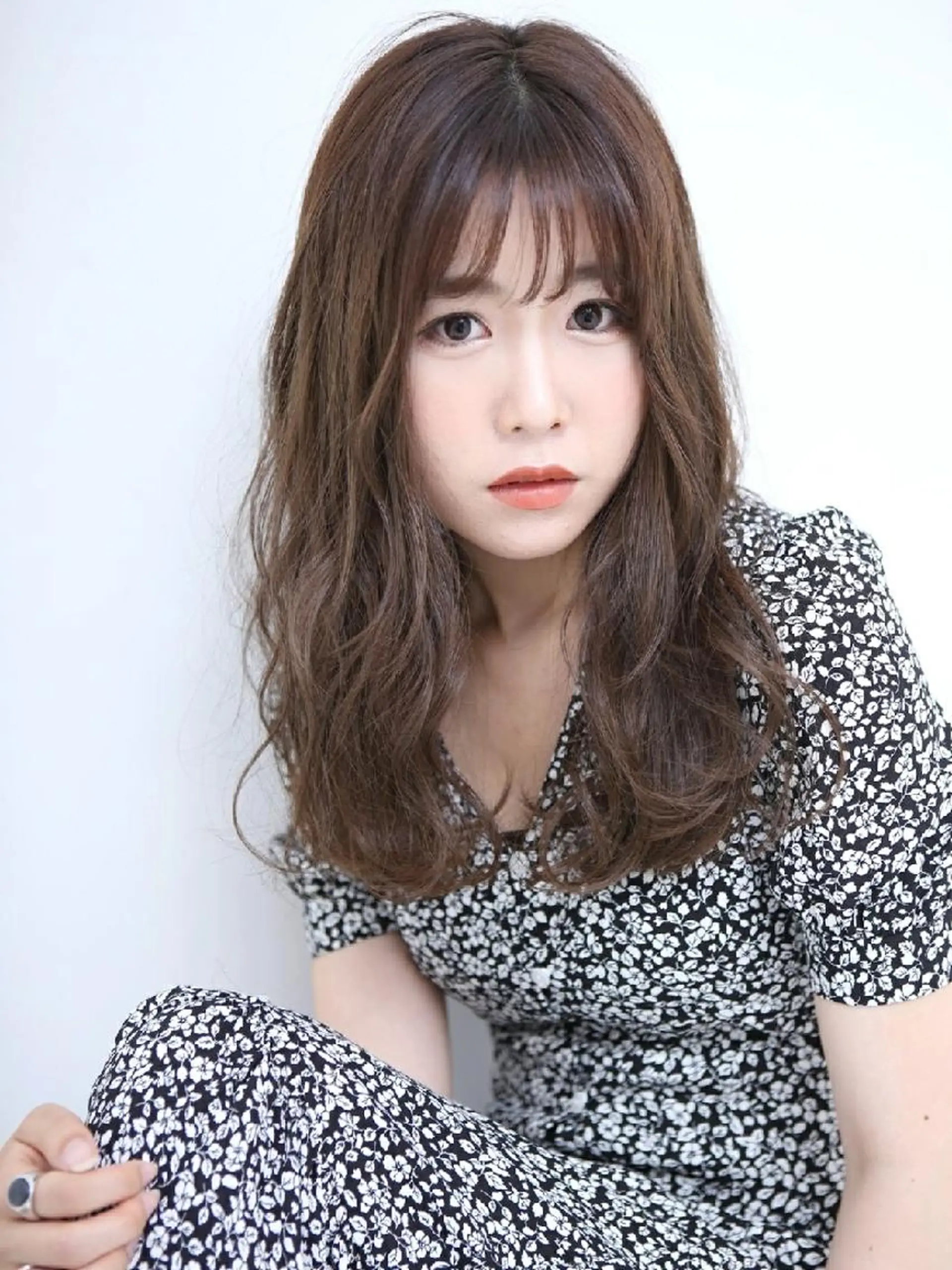 セミロング カラー 透明感カラー カット パーマ トリートメント ✨ブリーチなし透明感 カラー✨ゆりかのヘアスタイル