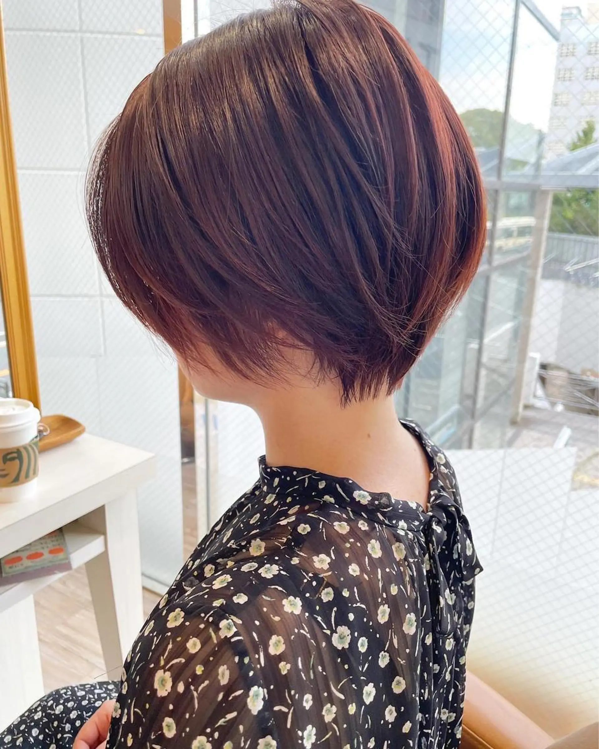 ショート カラー アッシュ 透明感カラー ラベンダーカラー ラベンダーピンク ピンクカラー カット ヘアカラー トリートメント 河合秀明/ショート /ボブ/レイヤーのヘアスタイル