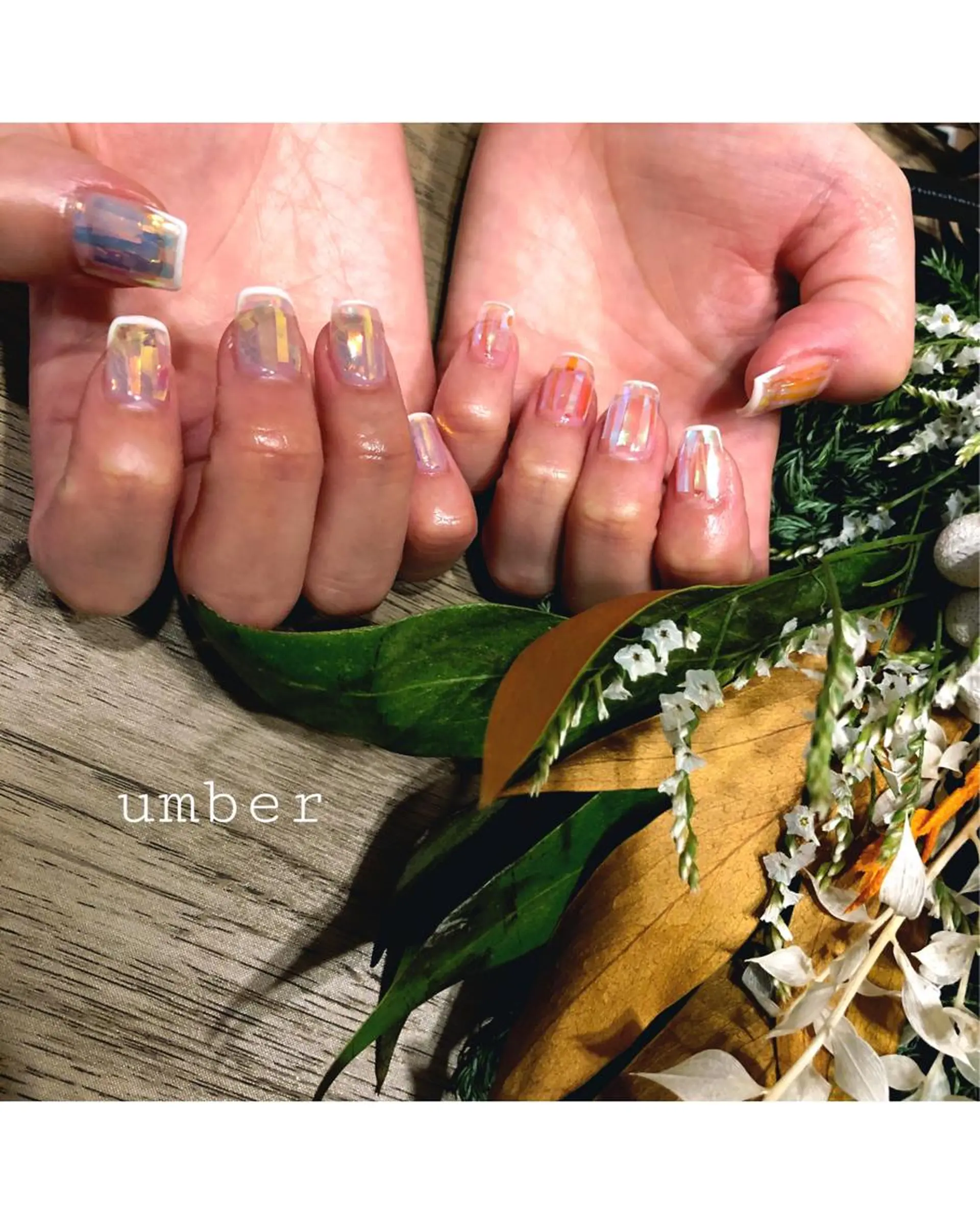 ネイル アートネイル クリアネイル キラキラネイル ニュアンスネイル ワンカラーネイル ハンドネイル umber 三茶1分のネイルデザイン