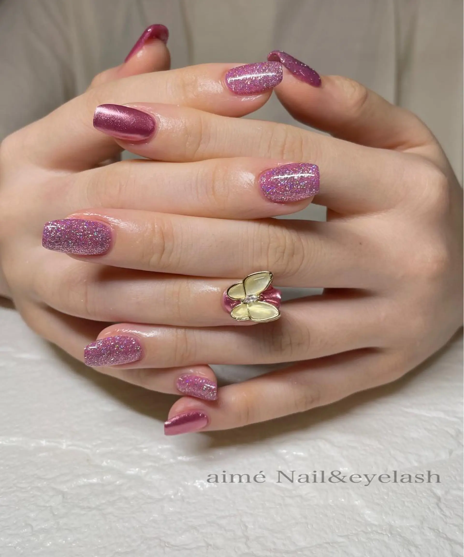 ネイル フラッシュネイル ミラーネイル ハンドネイル bijou Minaのネイルデザイン
