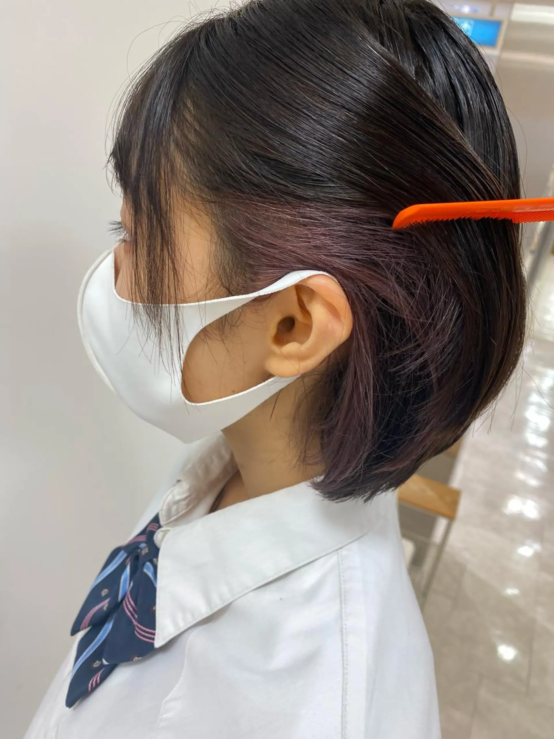 ショート カラー イヤリングカラー ラベンダーカラー ラベンダーピンク ピンクカラー ハイトーン/ウルフ /レイヤー/坂野幸伸のヘアスタイル