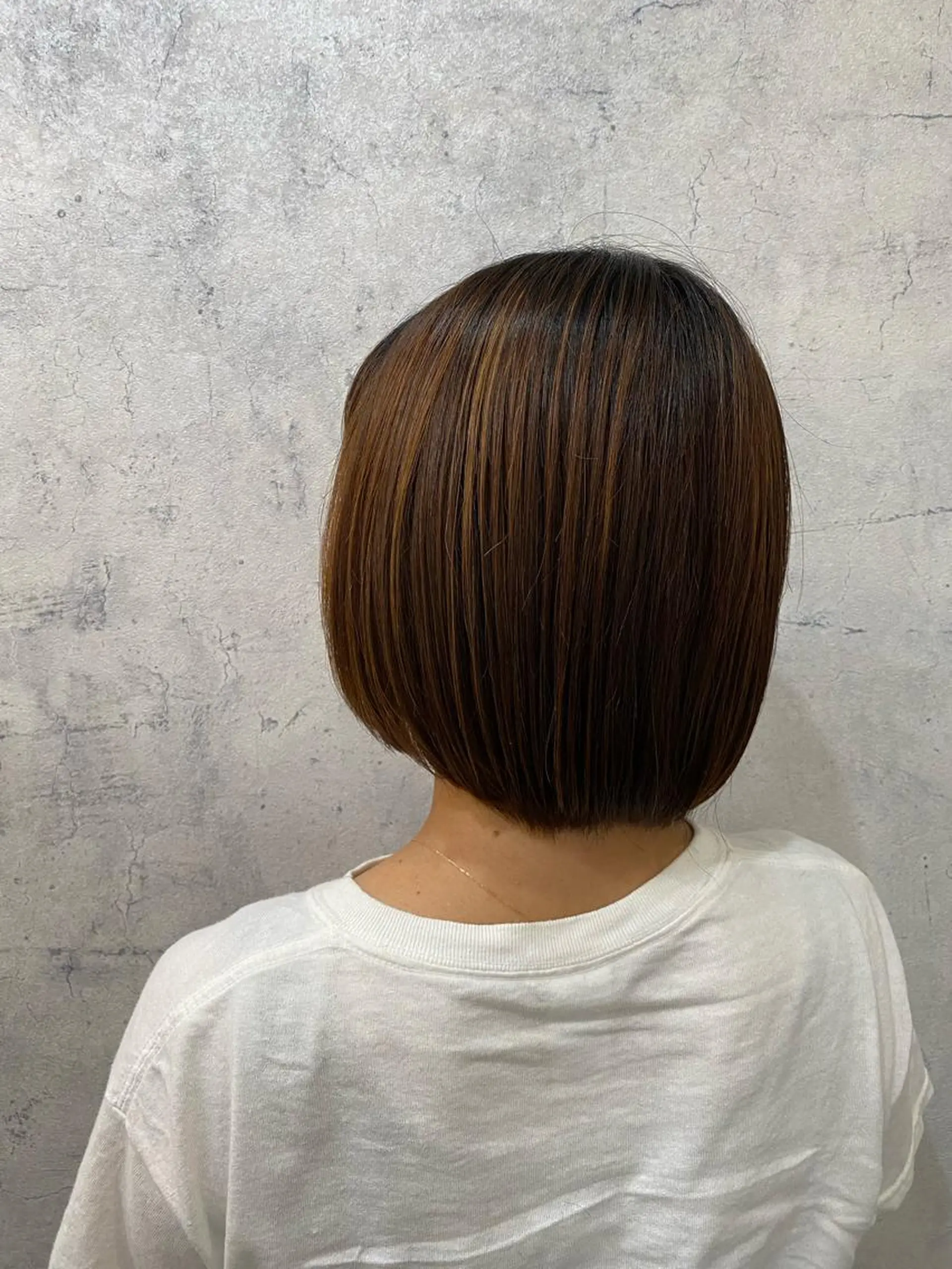 ミディアム 切りっぱなしボブ ボブ yuite 新河岸のヘアスタイル