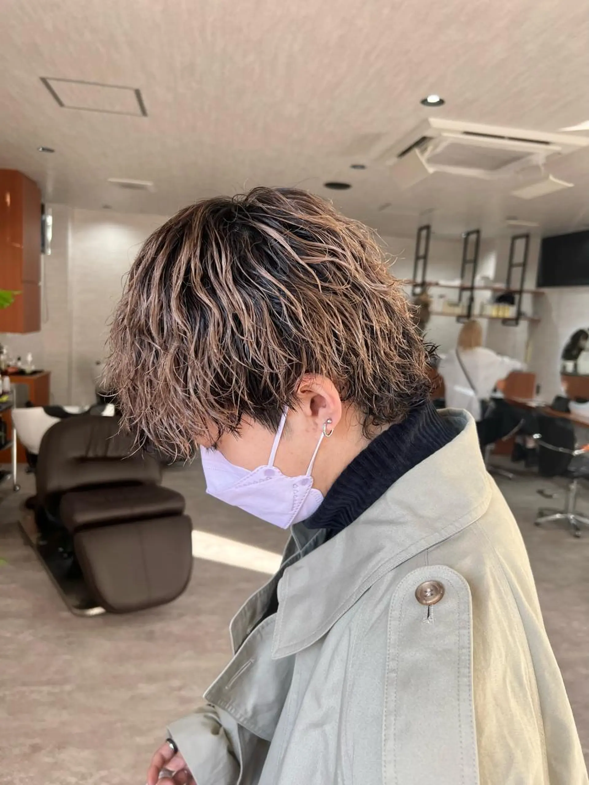 パーマ メンズ 前田 輝のヘアスタイル