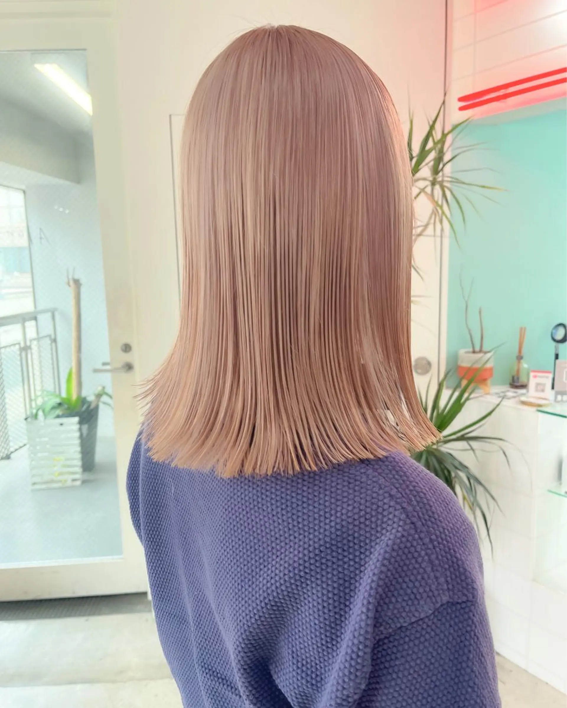 ミディアム カラー ハイトーンを育てる ブリーチカラー/牧原のヘアスタイル