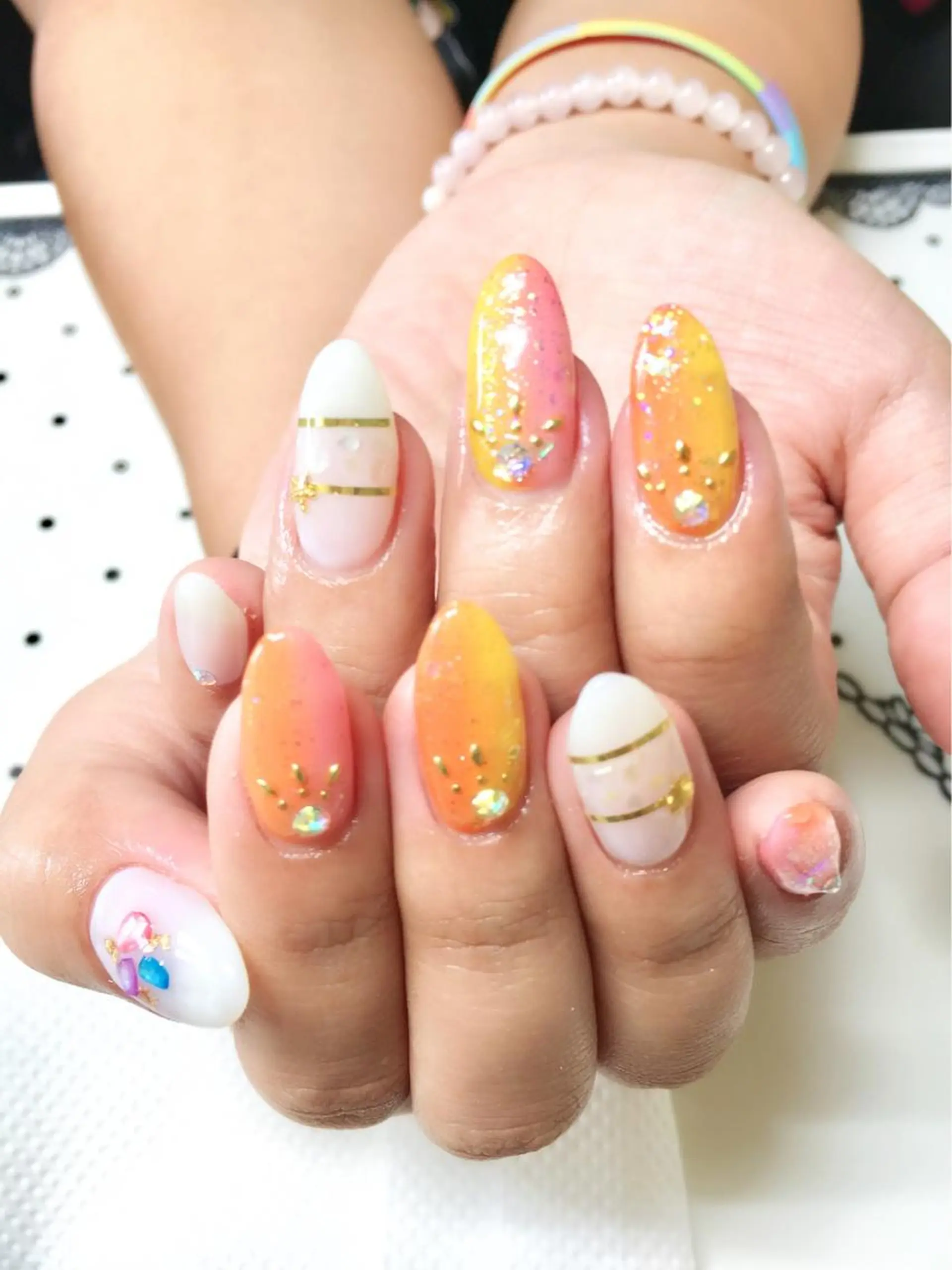 ネイル フットネイル ジェルネイル ミラーネイル パラジェル 春ネイル clover nailのネイルデザイン