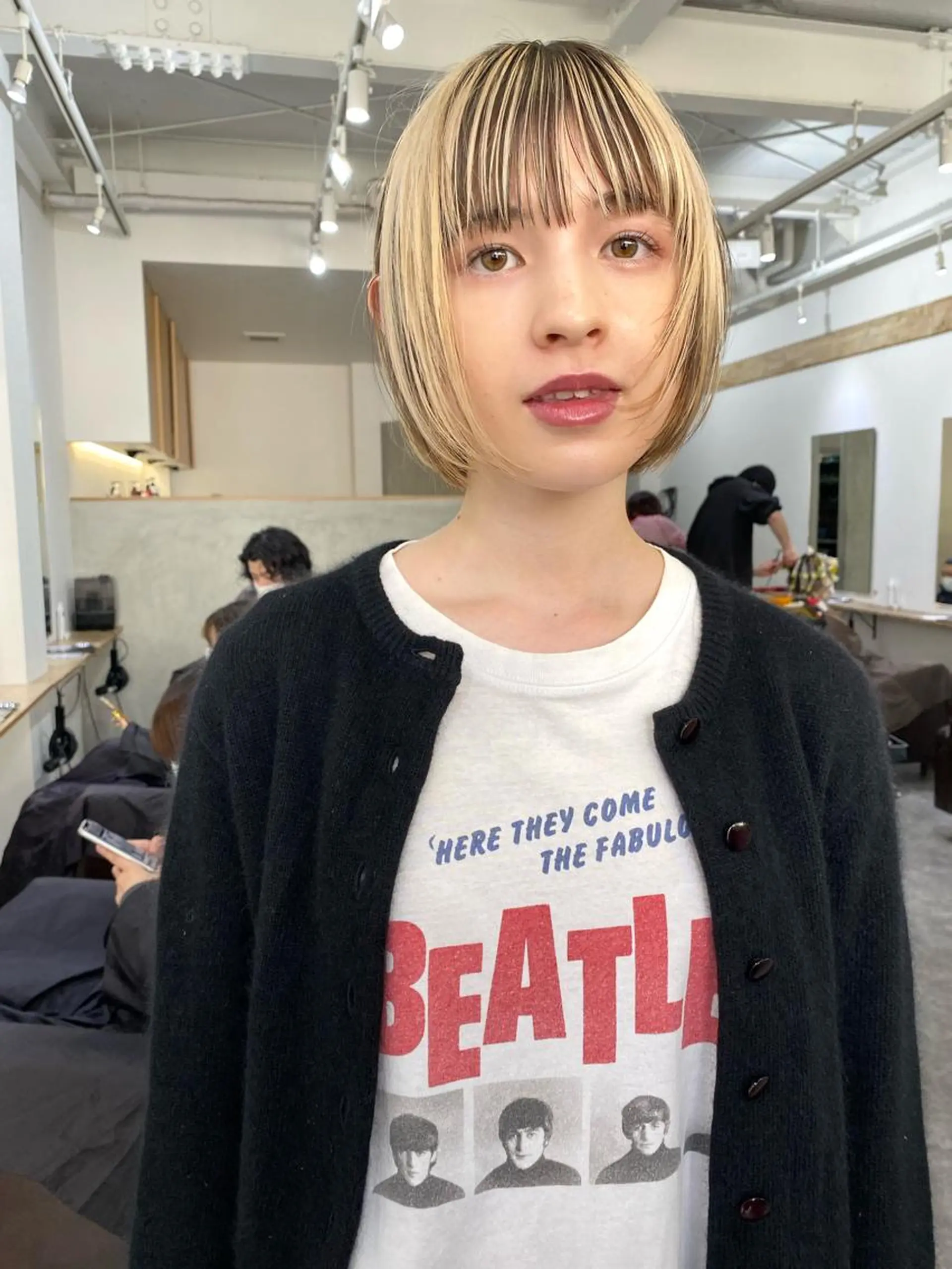 ショート カラー ブロンド カット ヘアカラー トリートメント 森貴裕/ベージュ/ パーマ/オリーブのヘアスタイル