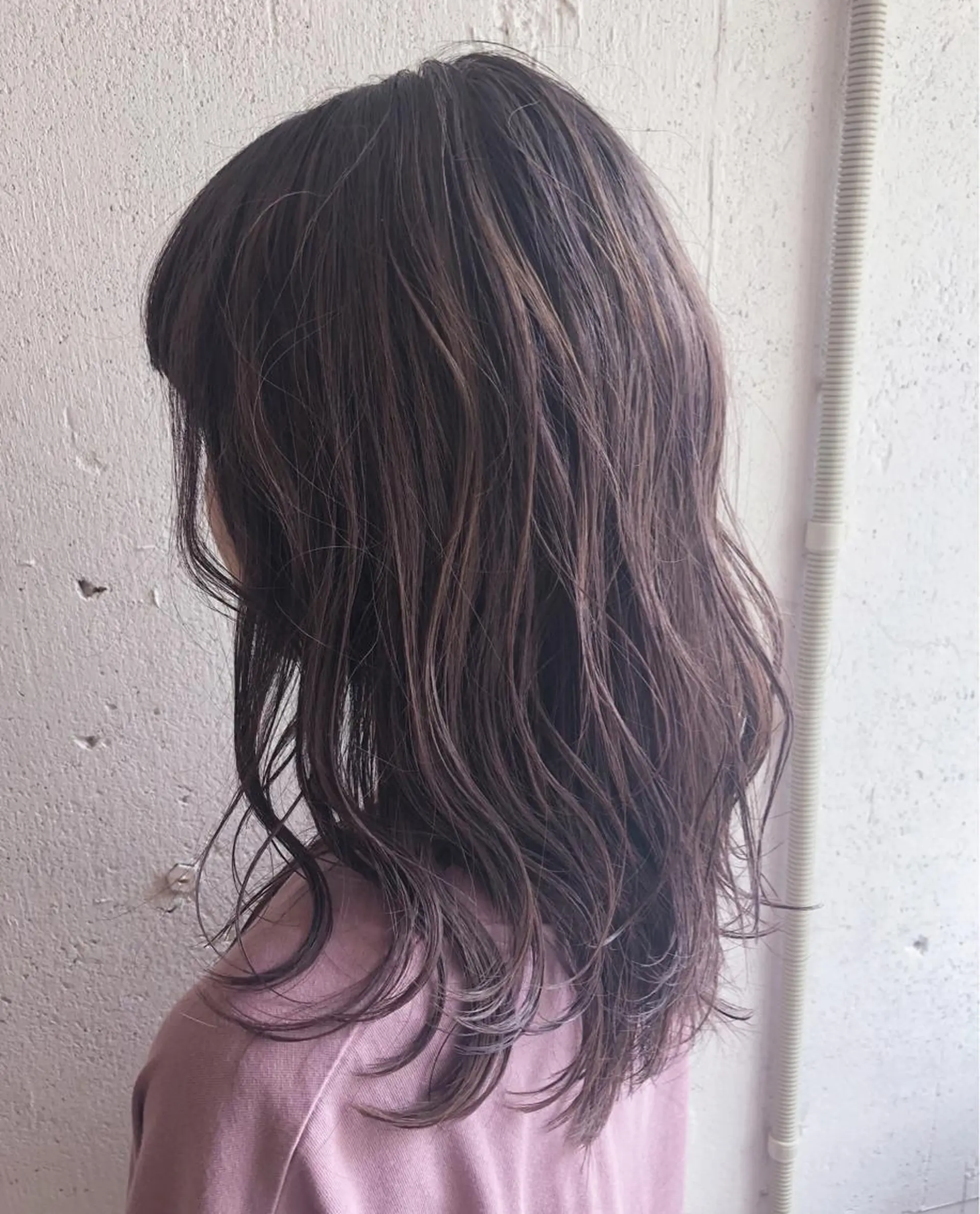 セミロング ラベンダーベージュ ヘアカラー トリートメント フジサキ ケンのヘアスタイル