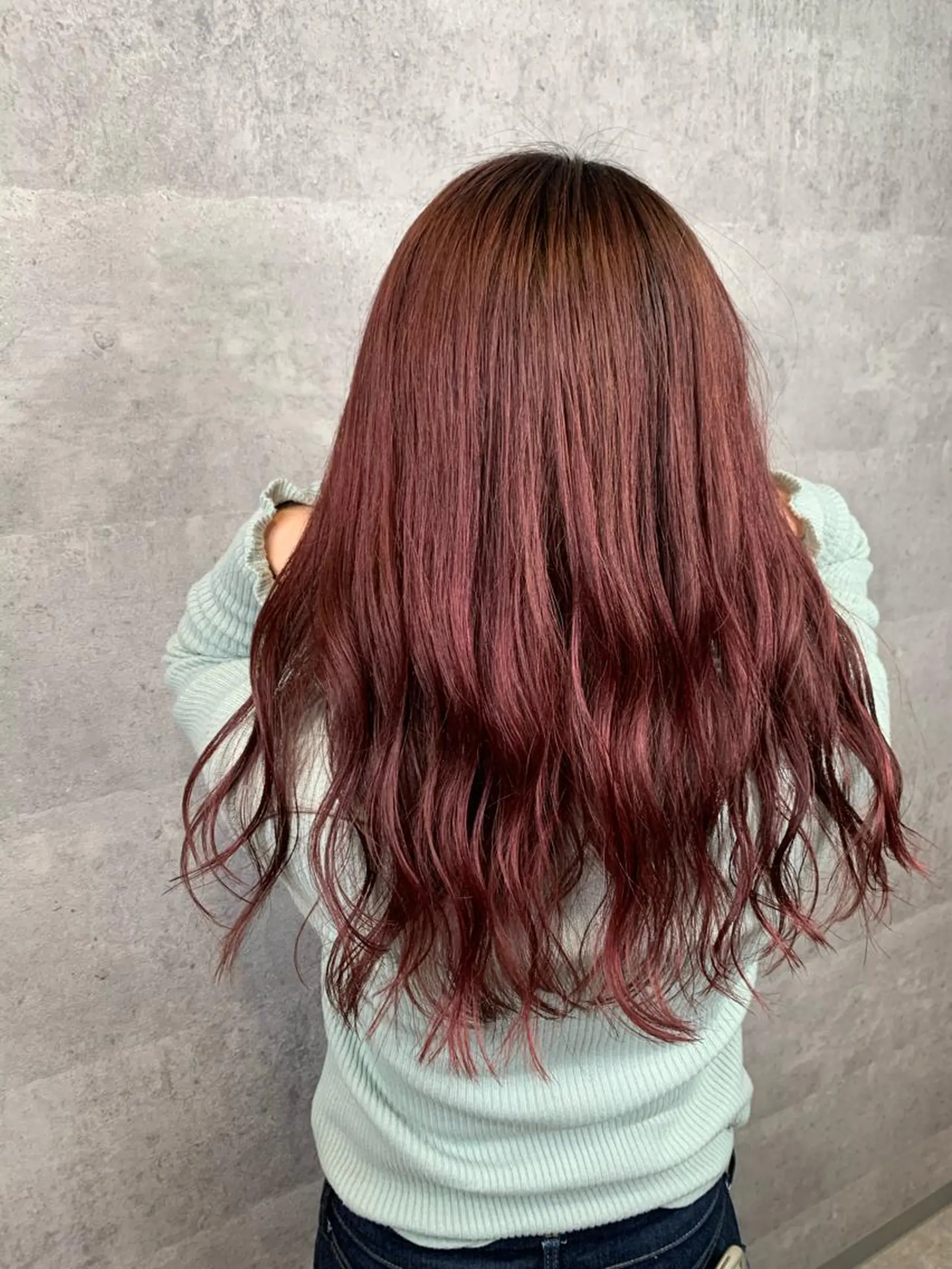 セミロング カラー ピンクカラー mimiiy梅田 中崎町ハイトーンのヘアスタイル