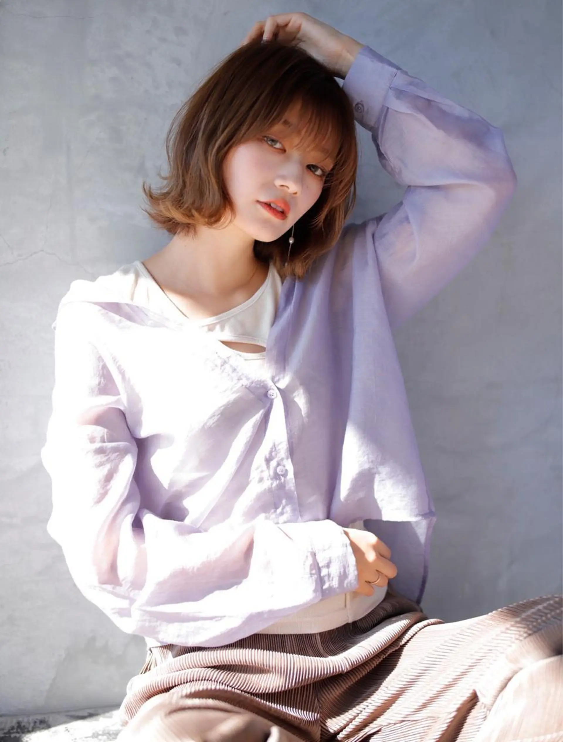 ミディアム 尾崎 優也のヘアスタイル