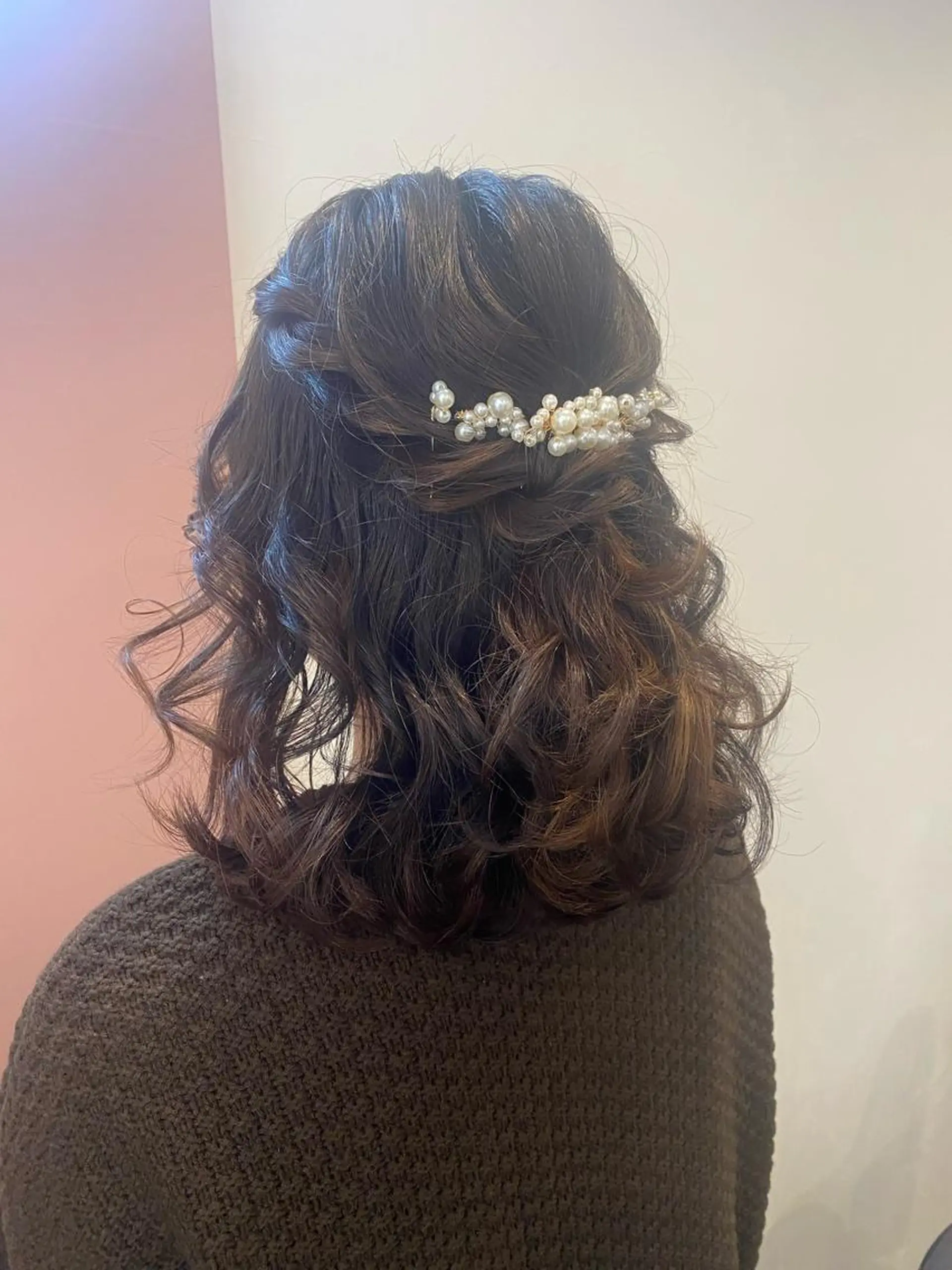 セミロング ヘアアレンジ ハーフアップ ヘアセット pep natsumiのヘアスタイル