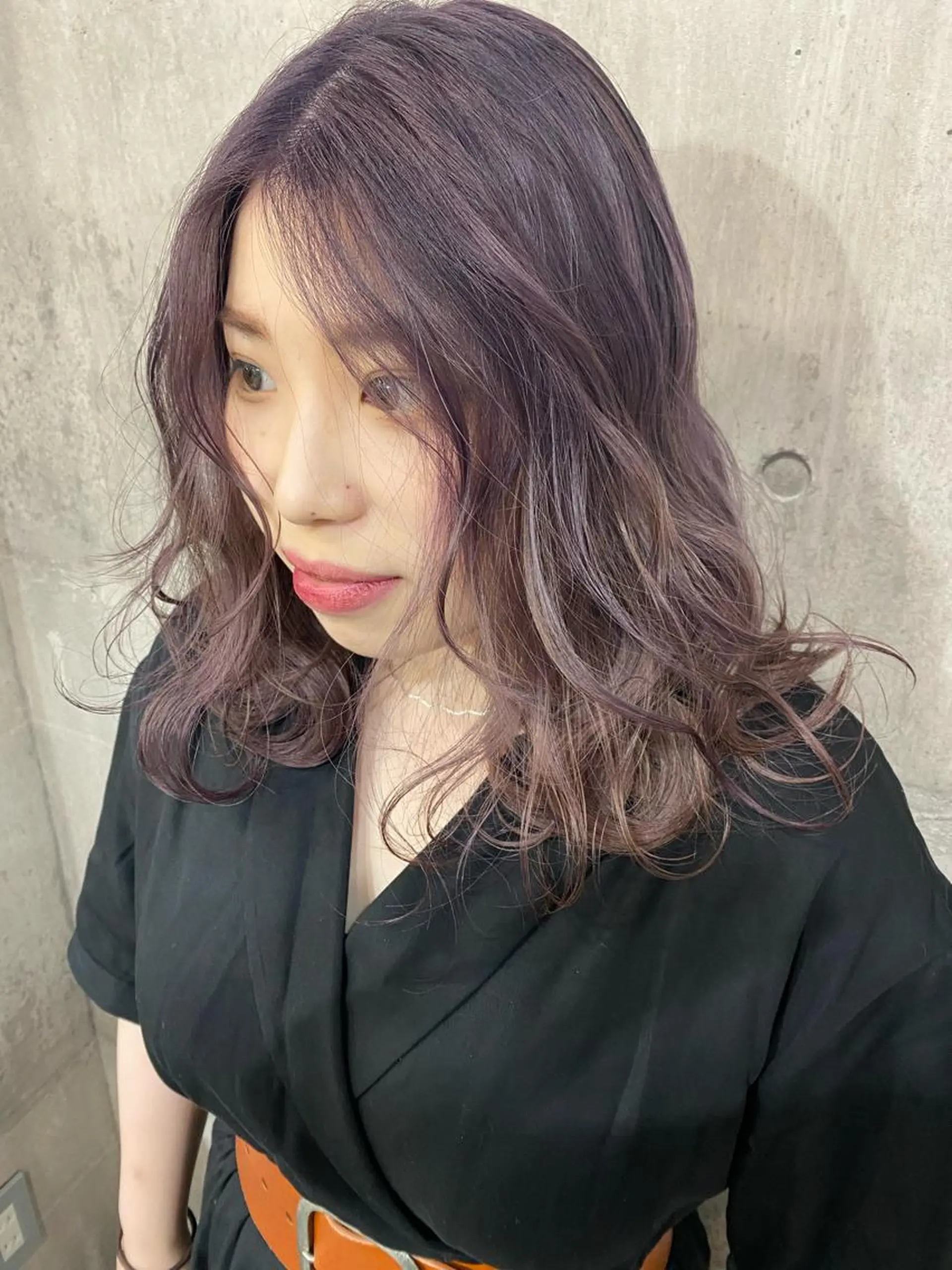 セミロング カラー ラベンダーカラー SHURI❤️‍🔥 中/韓mix ♡のヘアスタイル