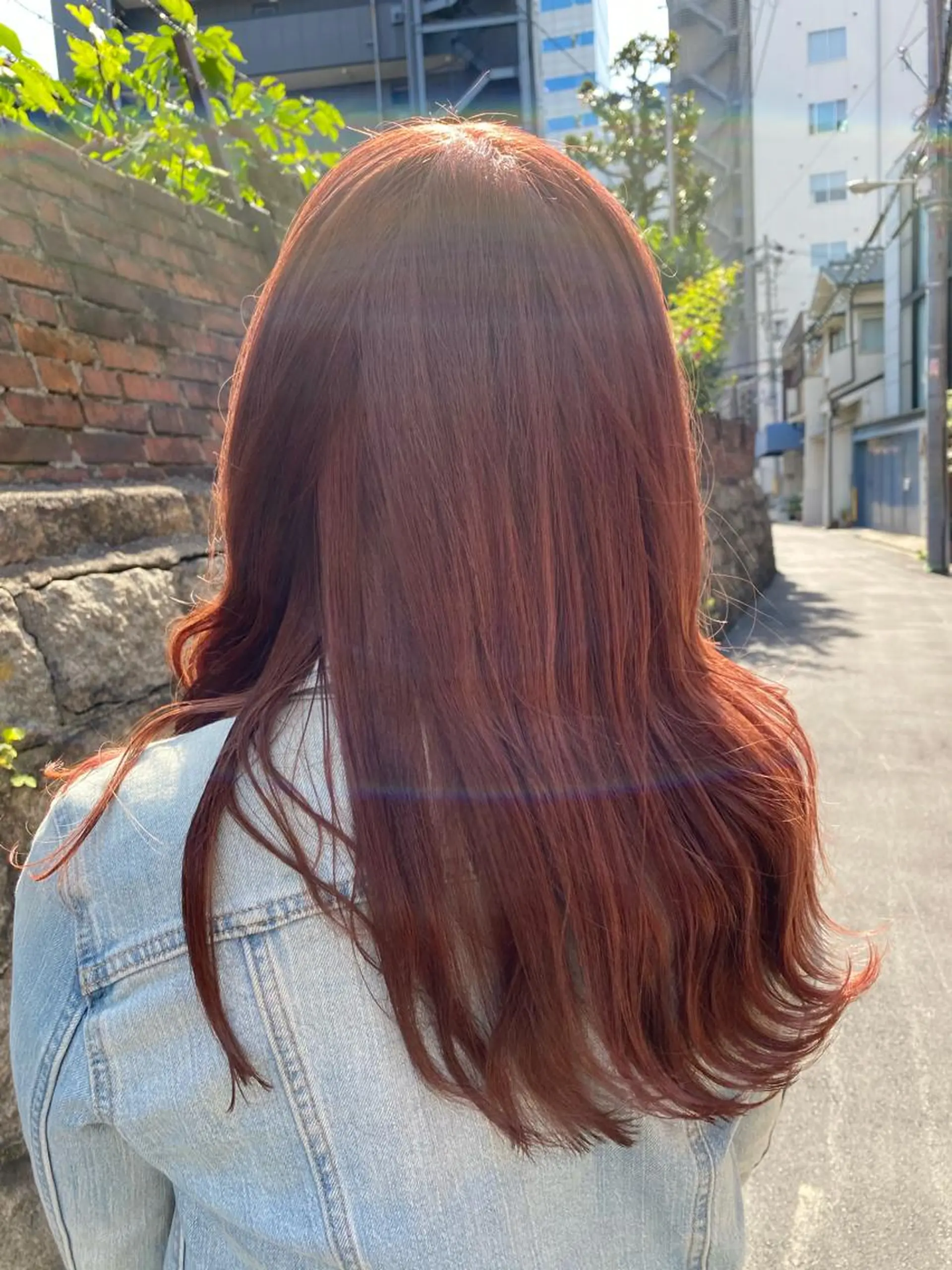 ロング カラー ブリーチ ピンクカラー カット ヘアカラー トリートメント エイト ウメダのヘアスタイル