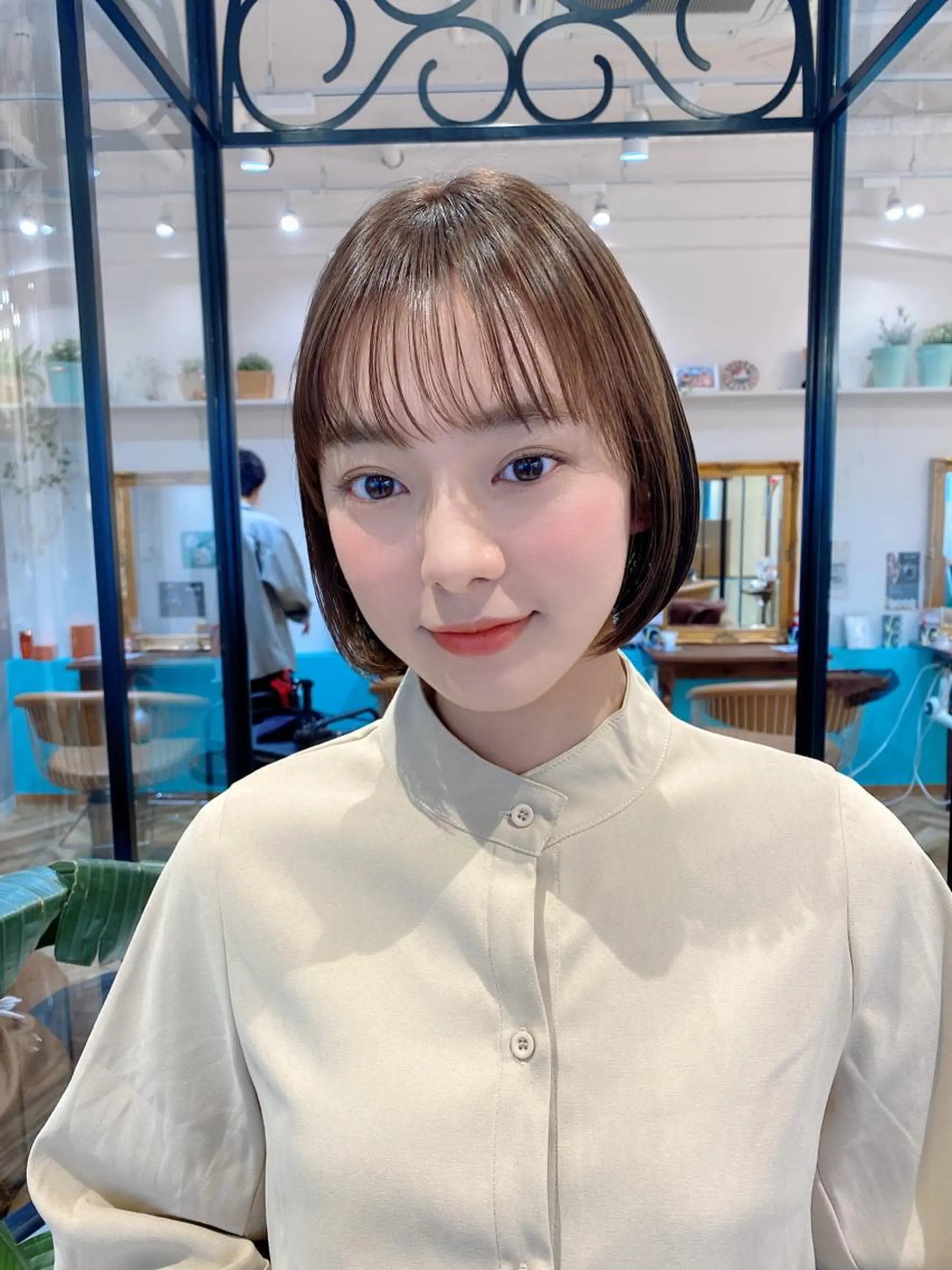 ショート カット ヘアカラー 縮毛矯正 トリートメント レイヤー/韓国/ボブ 縮毛矯正/畠中ケントのヘアスタイル