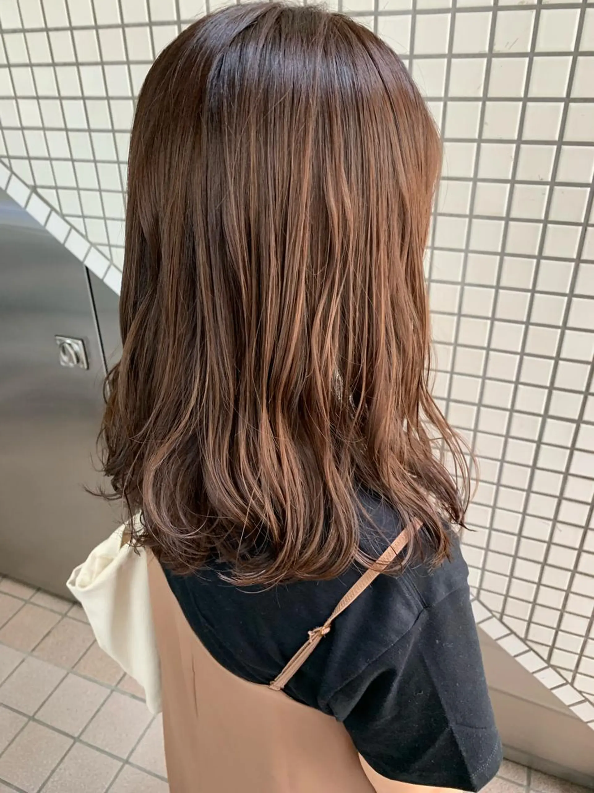 ミディアム カラー ヘアアレンジ ベージュカラー 🫧透明感カラー/ ボブ/小笠原汐海🪽のヘアスタイル