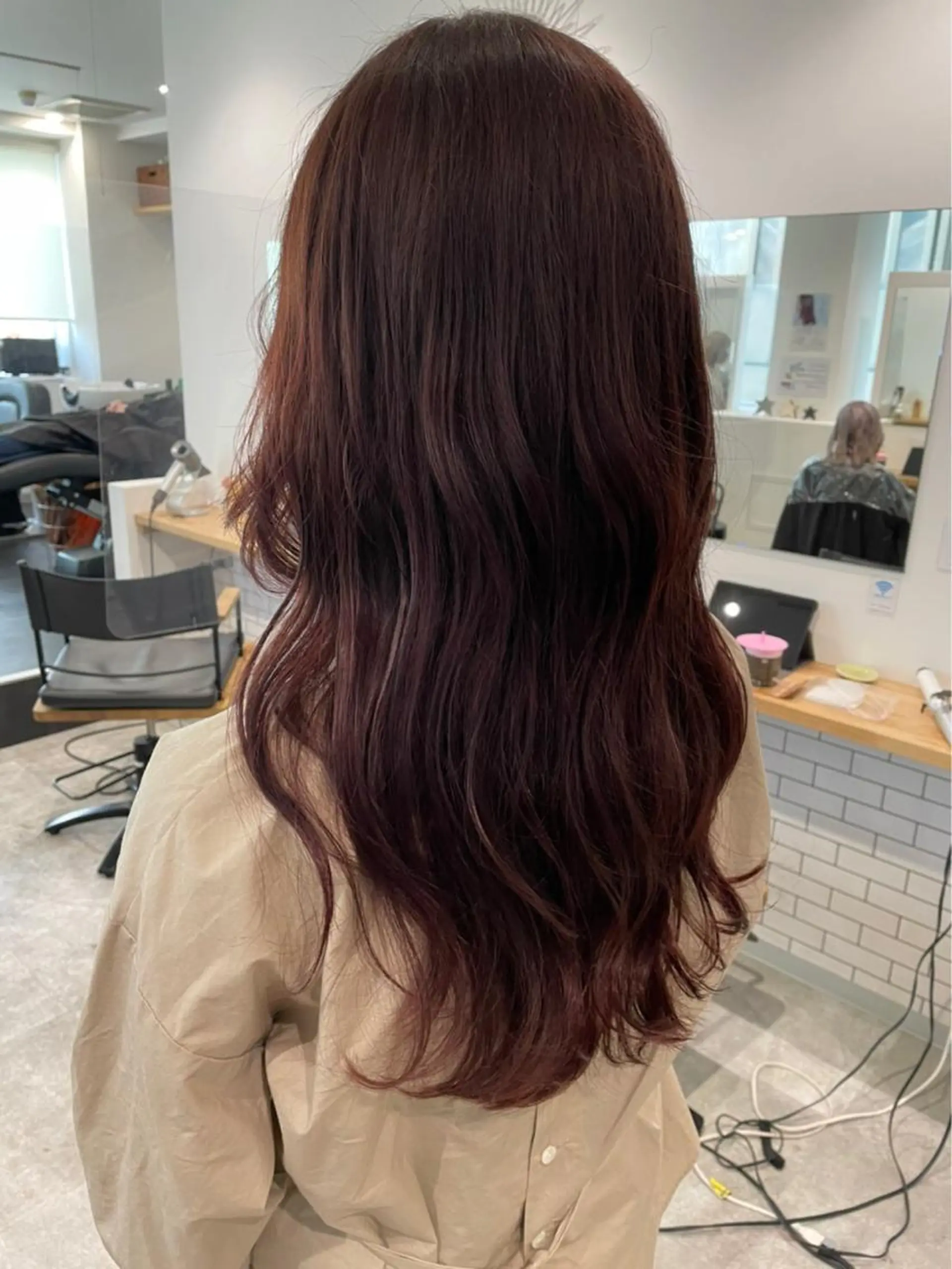 ロング カラー ヘアアレンジ ブラウンカラー ピンクカラー 京都美容師 塩のヘアスタイル