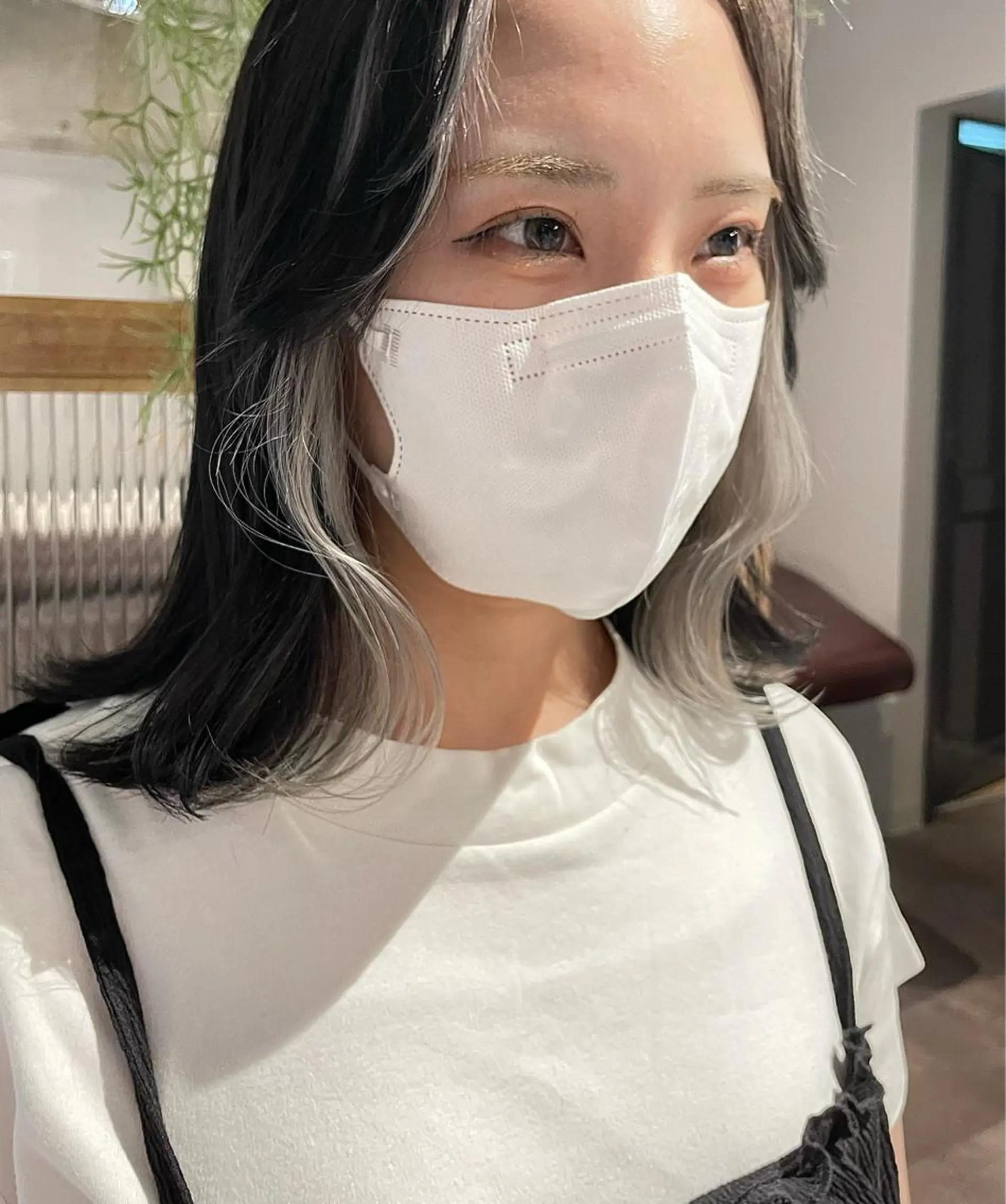 カラー ミストバング ベージュカラー  フェイスフレーミング ホワイトベージュ ミルクティーベージュ ブリーチ🖤サヤカのヘアスタイル