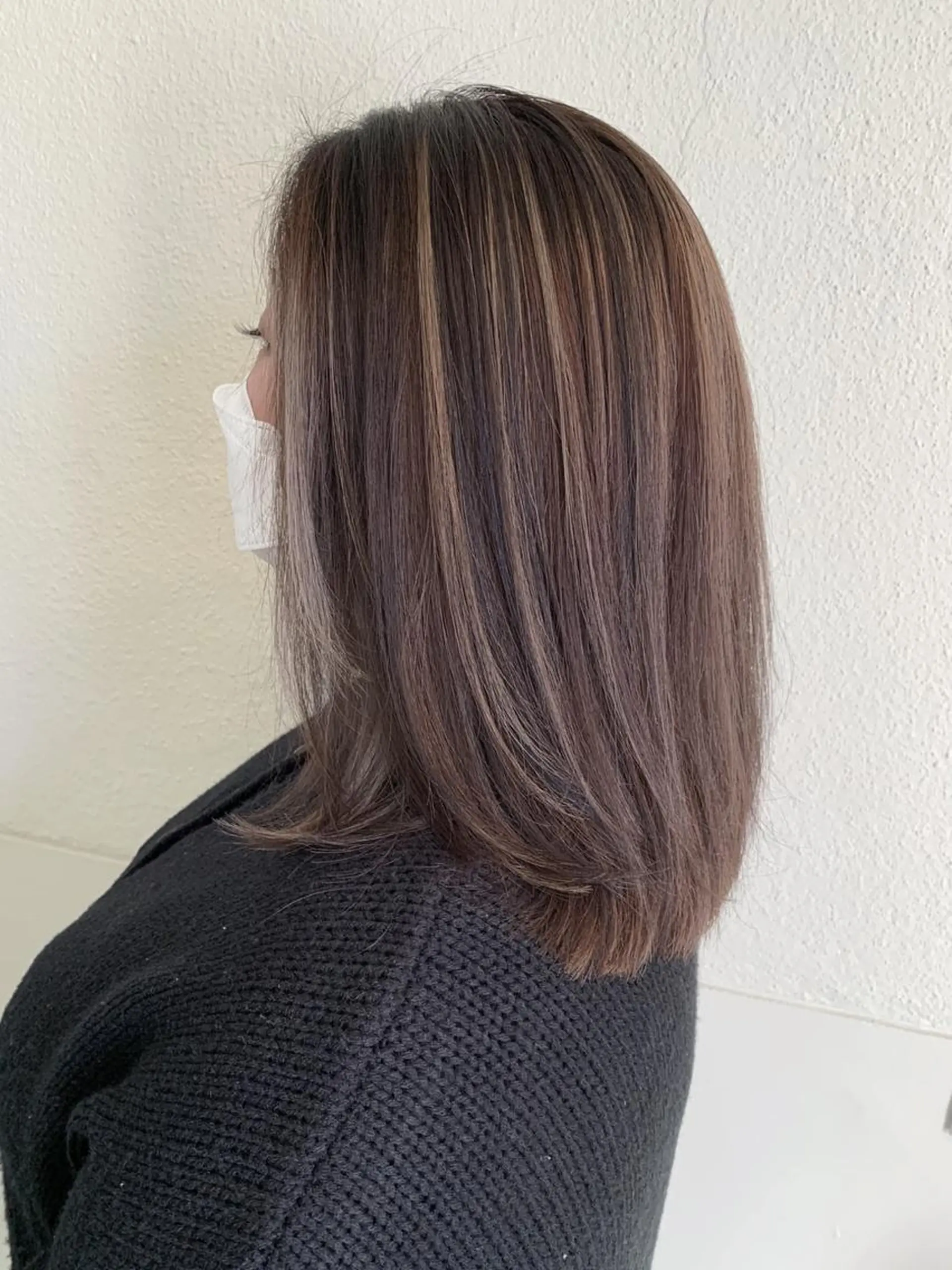 セミロング カラー 船津武俊 フナツタケトシのヘアスタイル