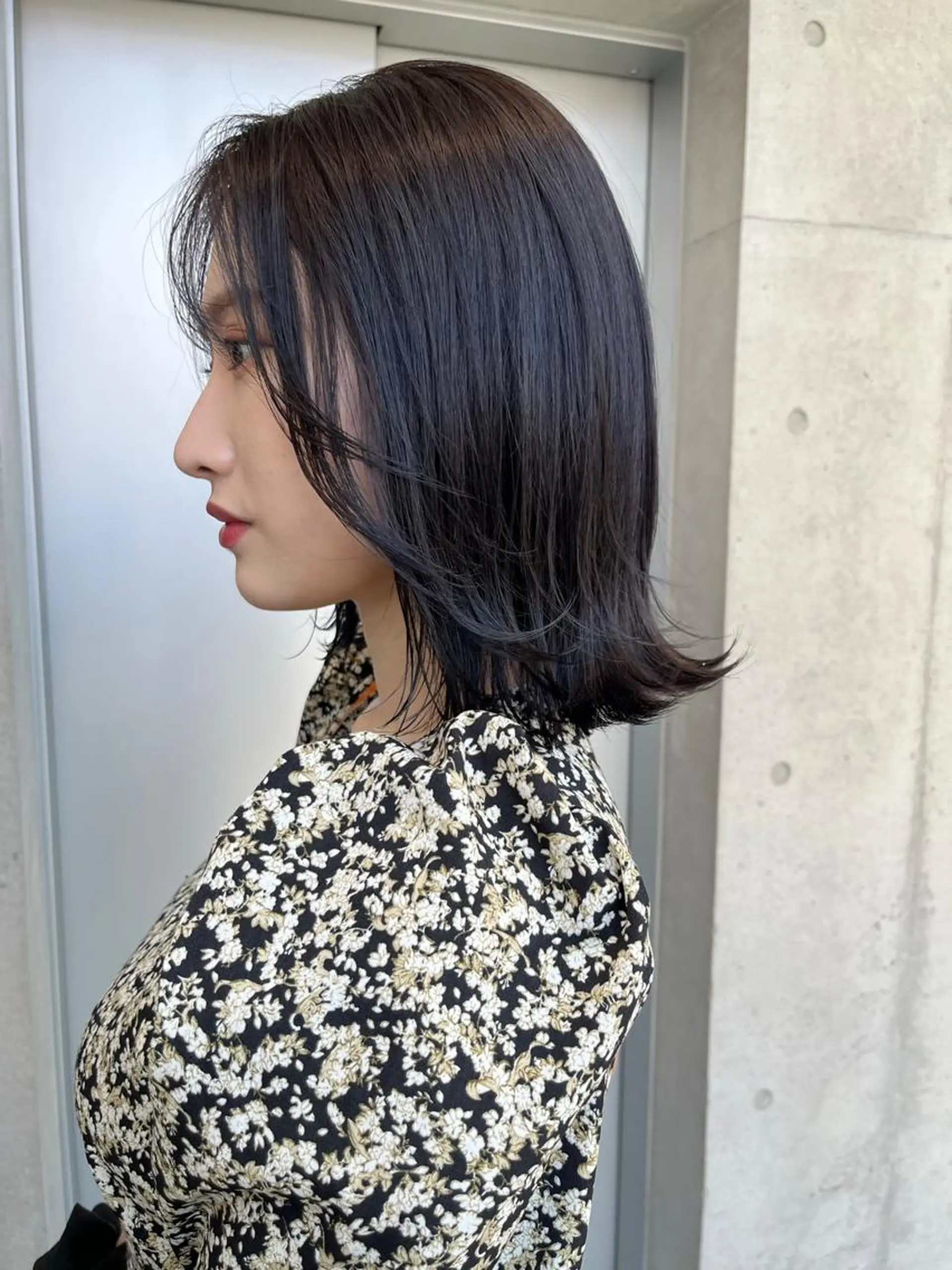 セミロング カラー パーマ ヘアアレンジ 透明感/オリーブ/ グレージュ/YUKAのヘアスタイル
