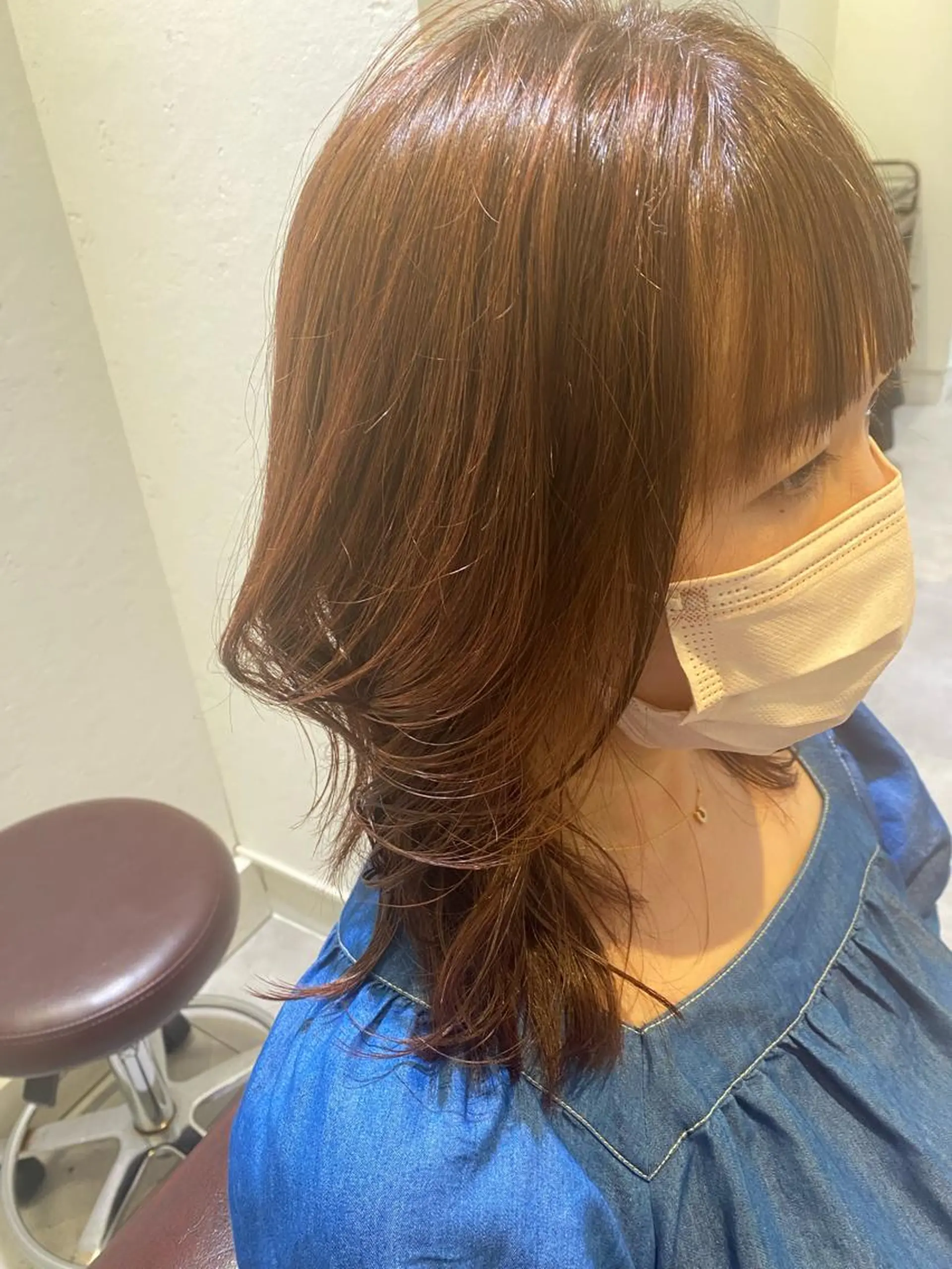 ミディアム カラー ラベンダーカラー くびれヘア 韓国風ヘア KAORU/絹髪 /髪質改善/奈良のヘアスタイル