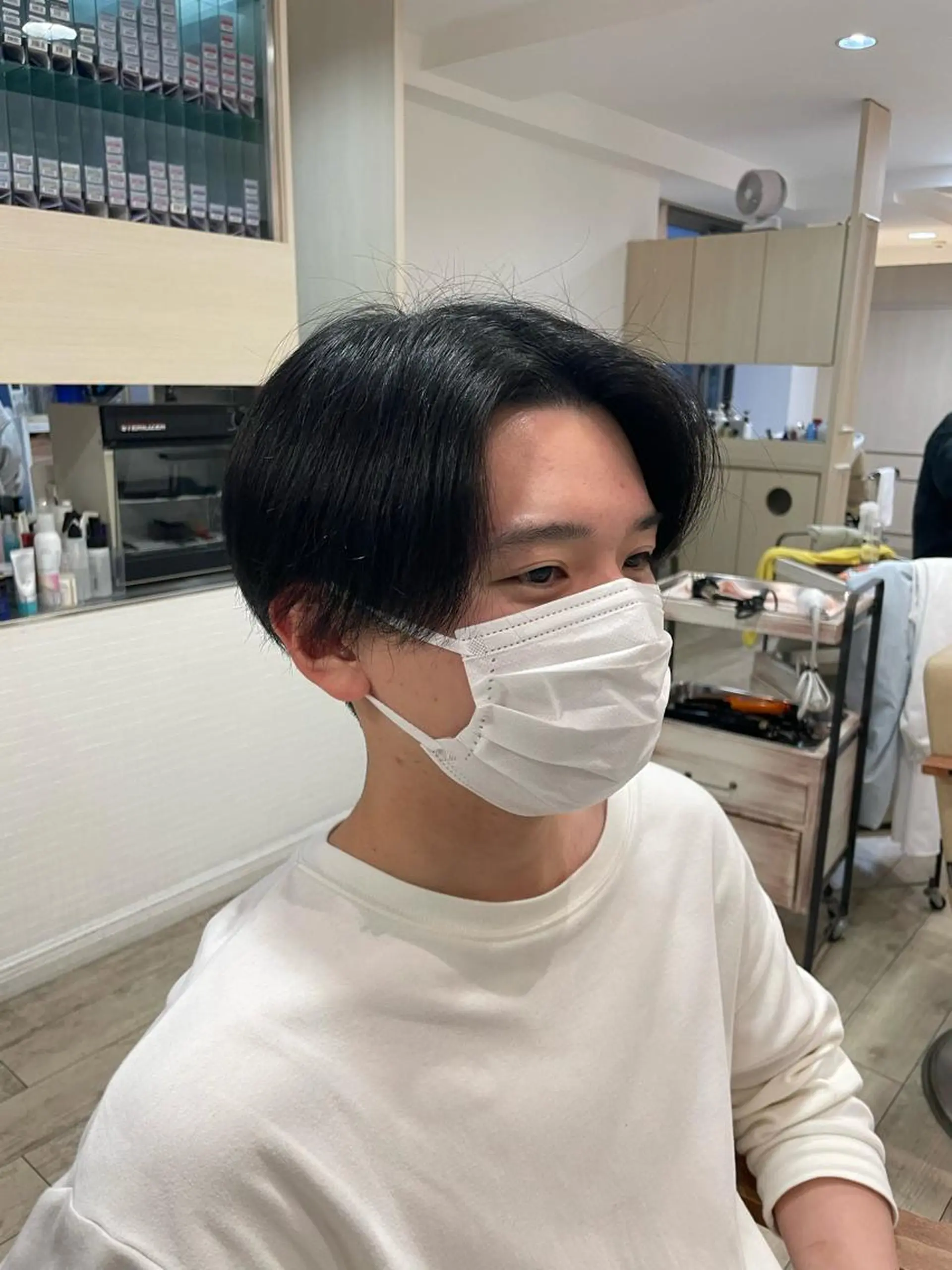 メンズ センターパート 髪質改善/ 上村旺武のヘアスタイル