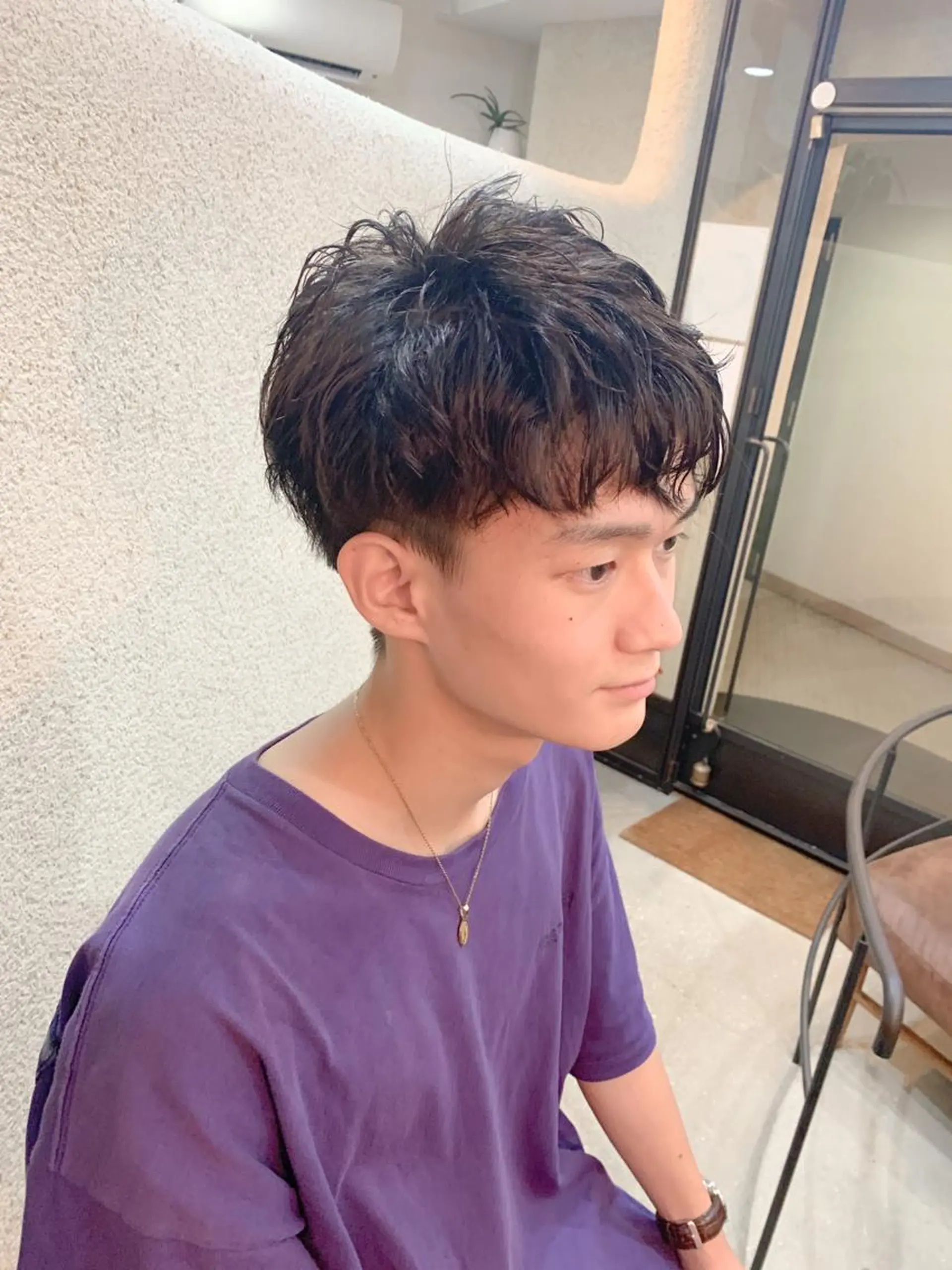 ショート パーマ メンズ カット パーマ 角戸 りおのヘアスタイル