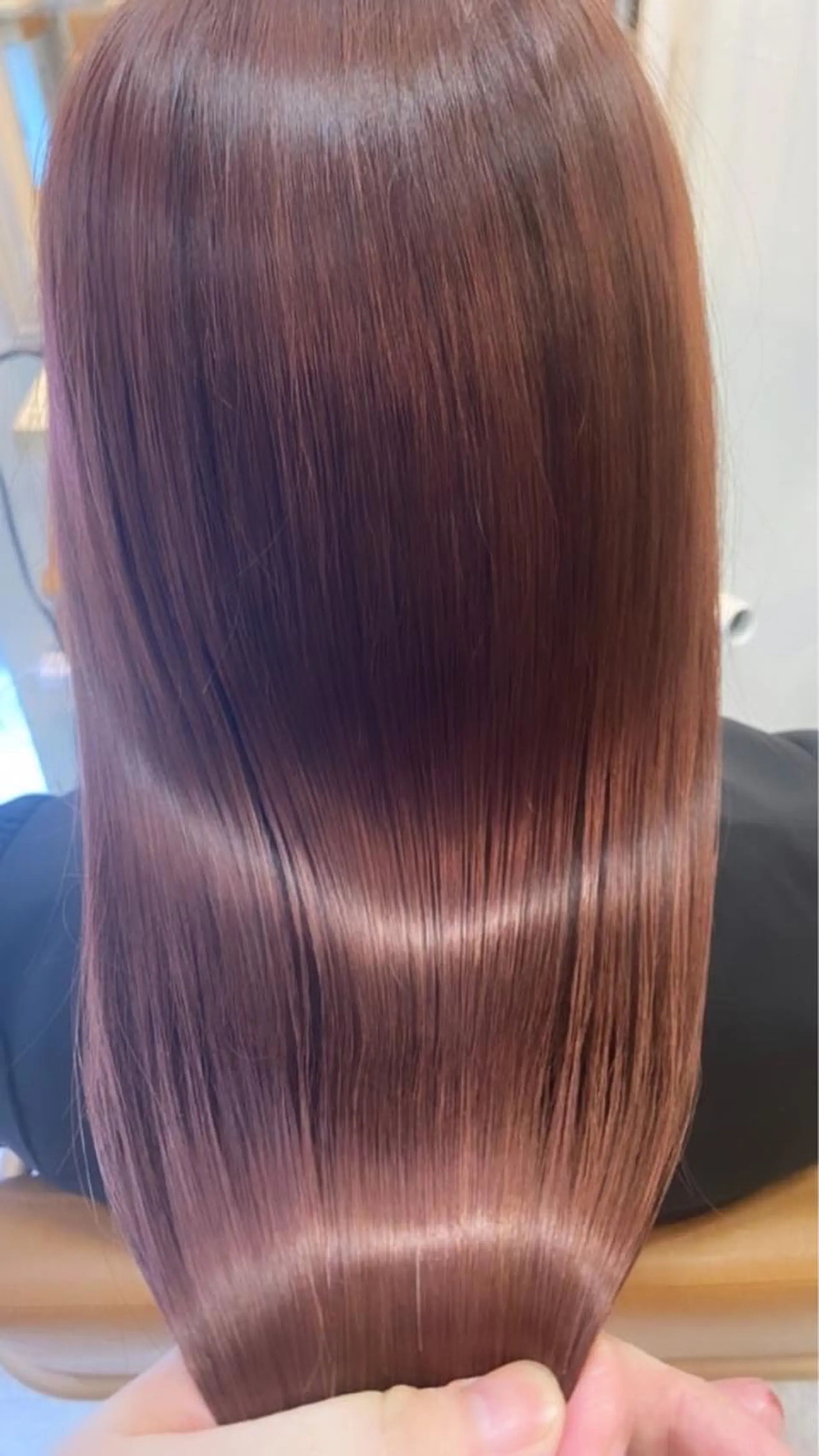 ロング カラー カット 縮毛矯正 韓国🇰🇷レイヤー 映える顔周り🩷のヘアスタイル