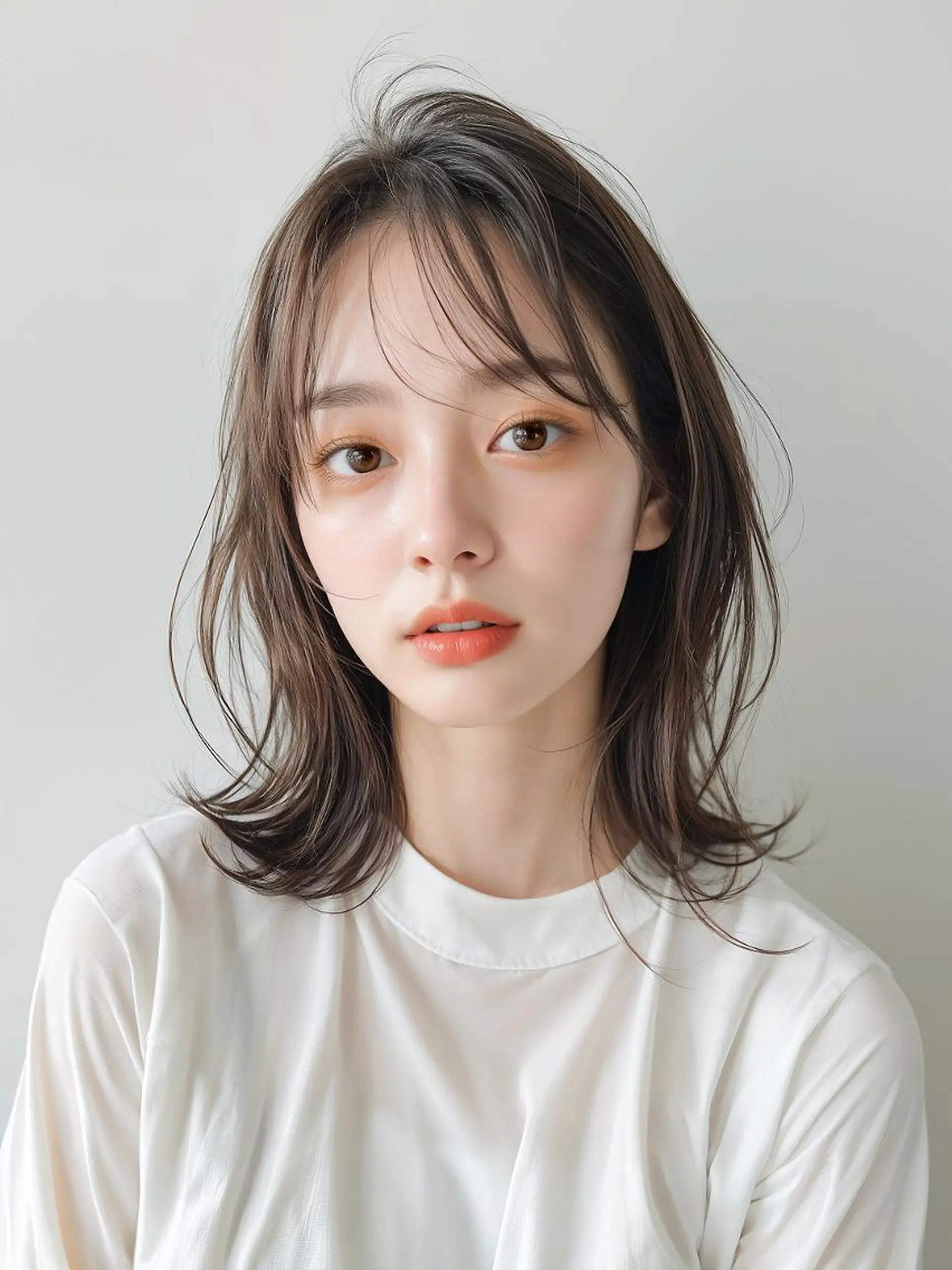 ミディアム カット ヘアカラー kuschel モリオカのヘアスタイル