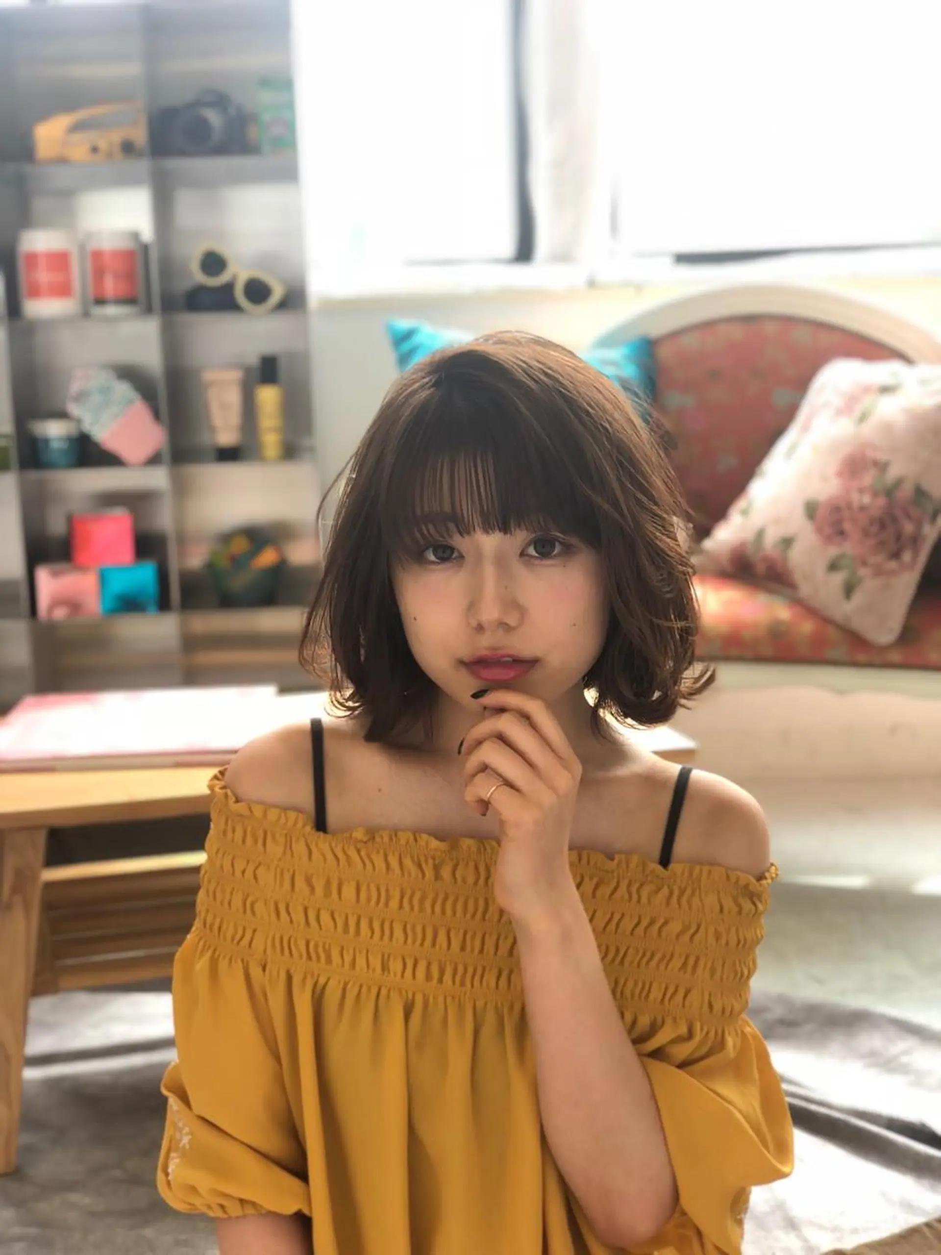 セミロング 松戸　レイヤーカット 野口　康太郎のヘアスタイル