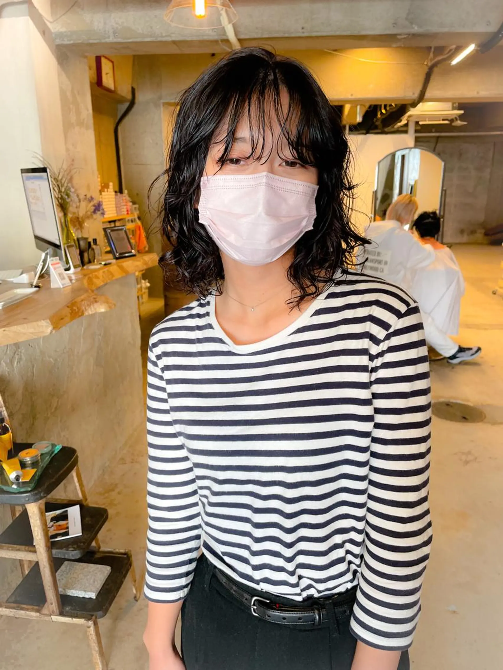 セミロング パーマ パーマ/レイヤー 岩山丈一郎のヘアスタイル