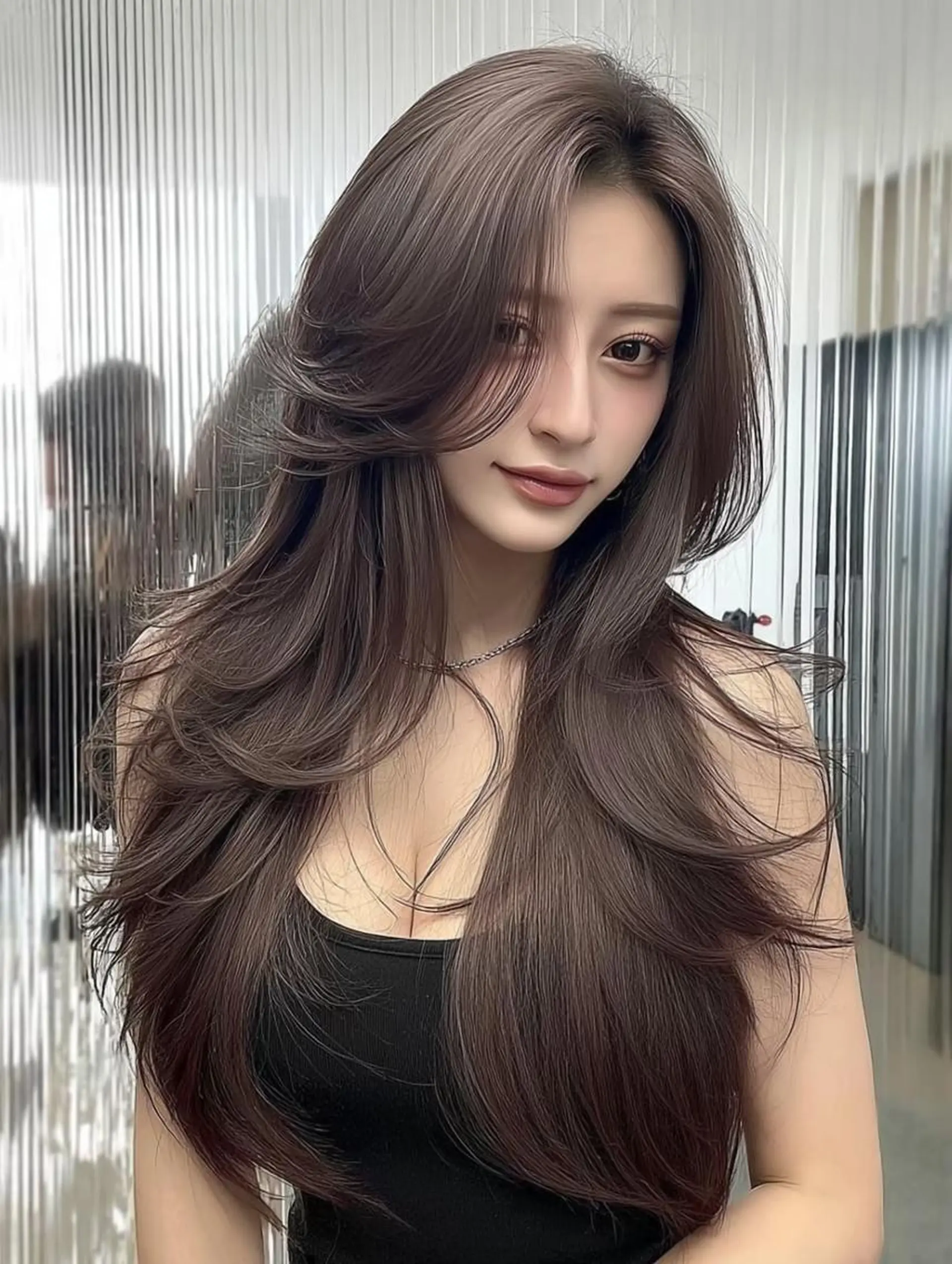 ロング カット ヘアカラー 酸性ストレート/ 髪質改善/イソヤトモのヘアスタイル