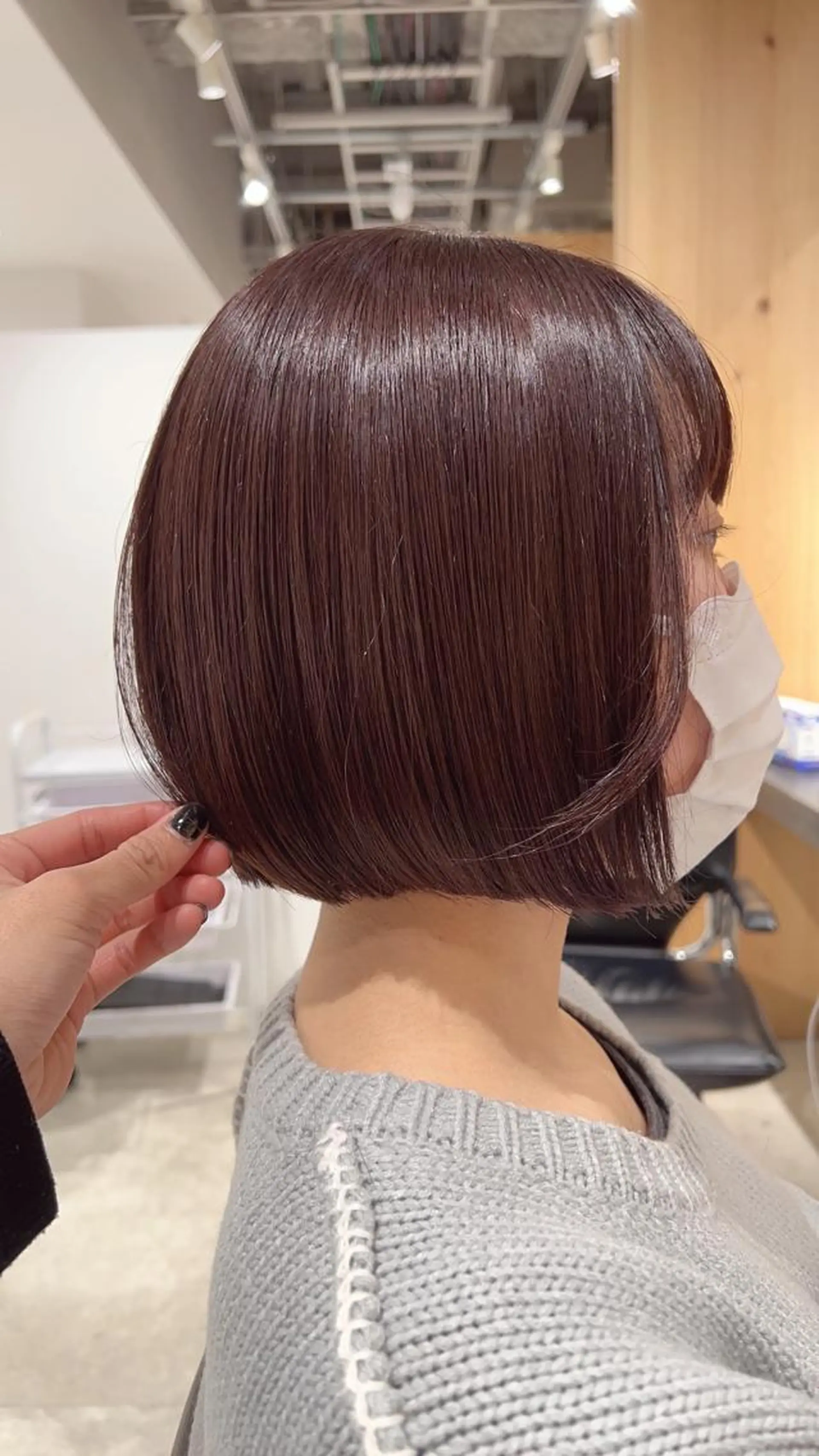 ショート カラー 切りっぱなしボブ ブラウンカラー 透明感カラー ピンクカラー ピンクブラウン カット ヘアカラー トリートメント ヘッドスパ スキバサミを使わない カット🌼唯🌼のヘアスタイル