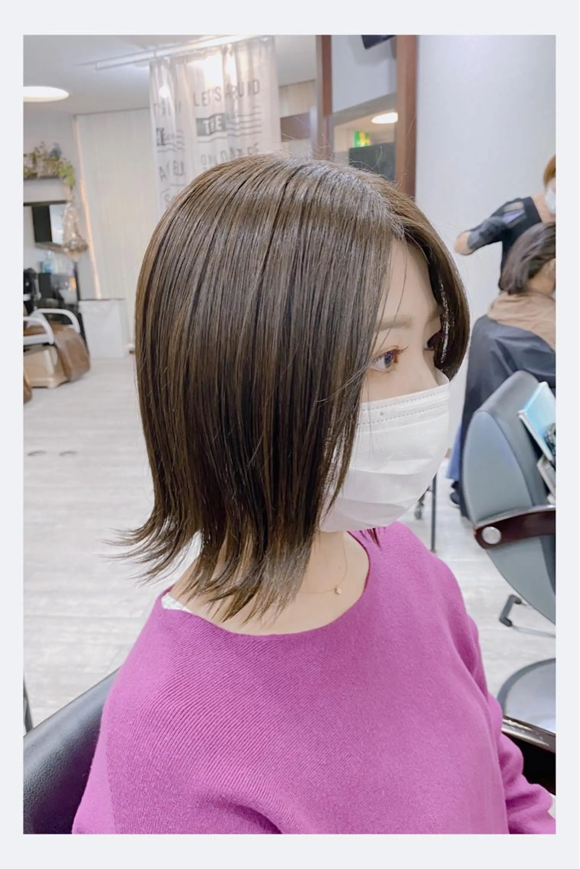 ミディアム カラー グレージュ ミント ＊横浜駅＊ 金子 誠也のヘアスタイル