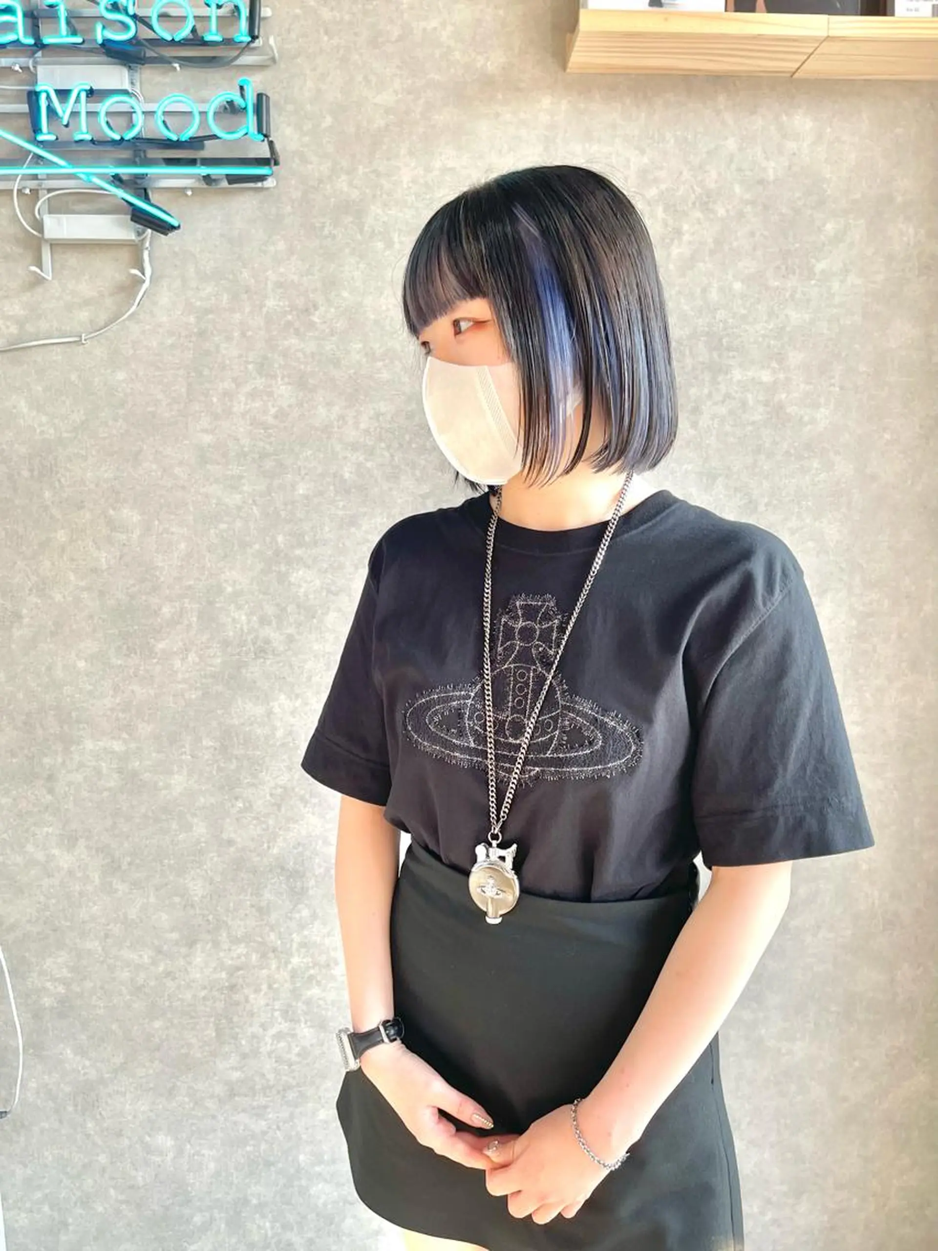 ミディアム カラー カット ヘアカラー トリートメント 一ノ瀬 暁のヘアスタイル