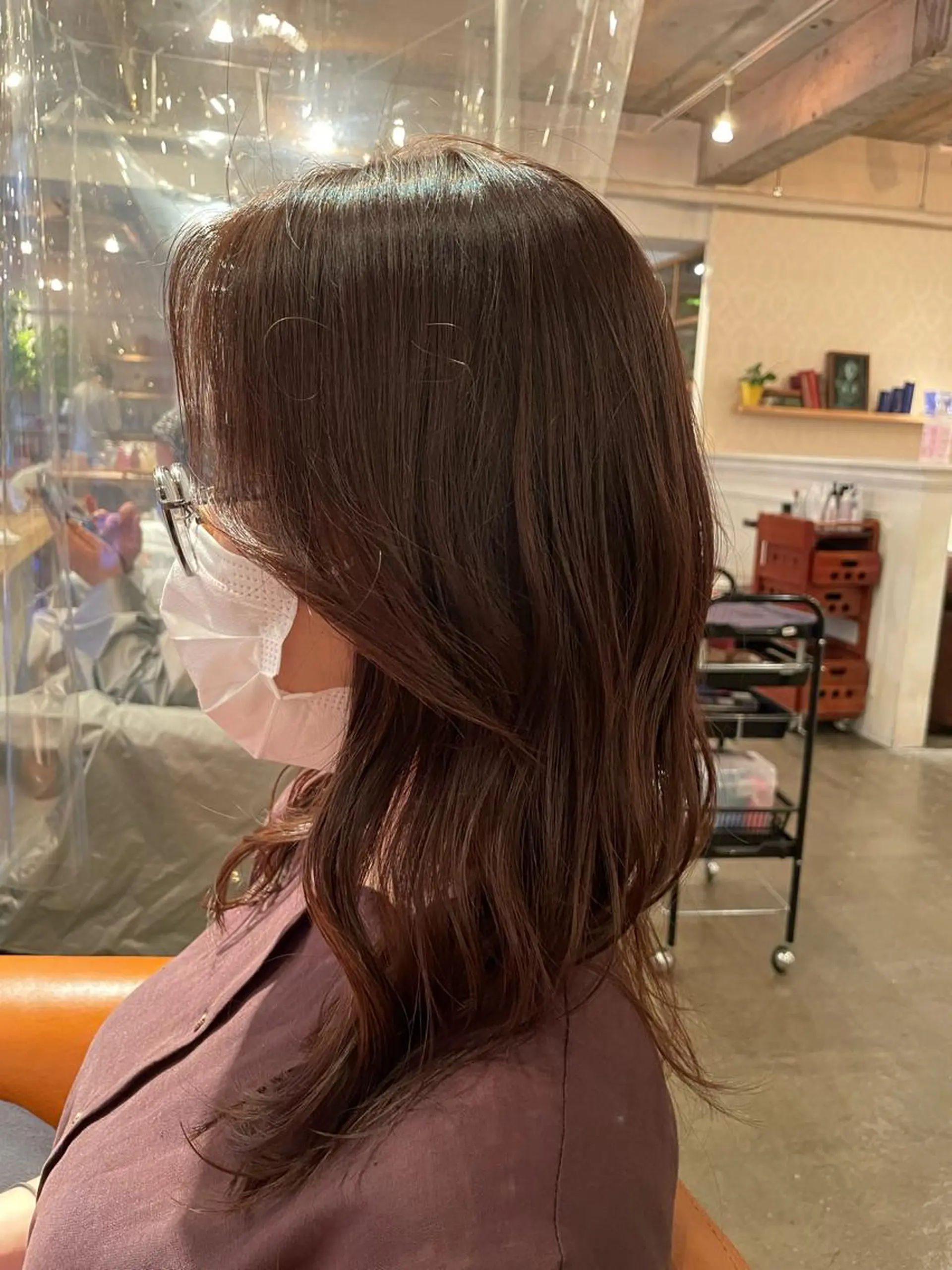 ミディアム カラー ヘアアレンジ 透明感カラー 顔周りカット 韓国風ヘア 韓国風カット/ 髪質改善 黒崎のヘアスタイル