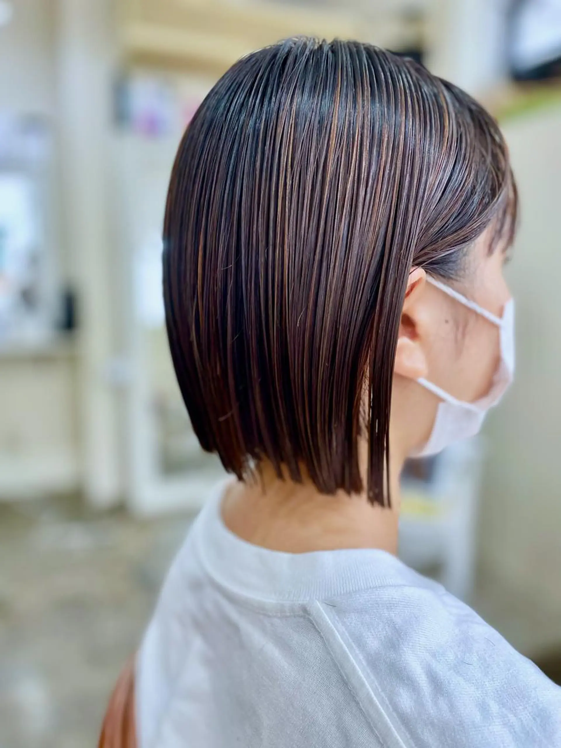 ショート カラー ボブ 外ハネヘア ケアカラー特化 美容師店長佐藤のヘアスタイル