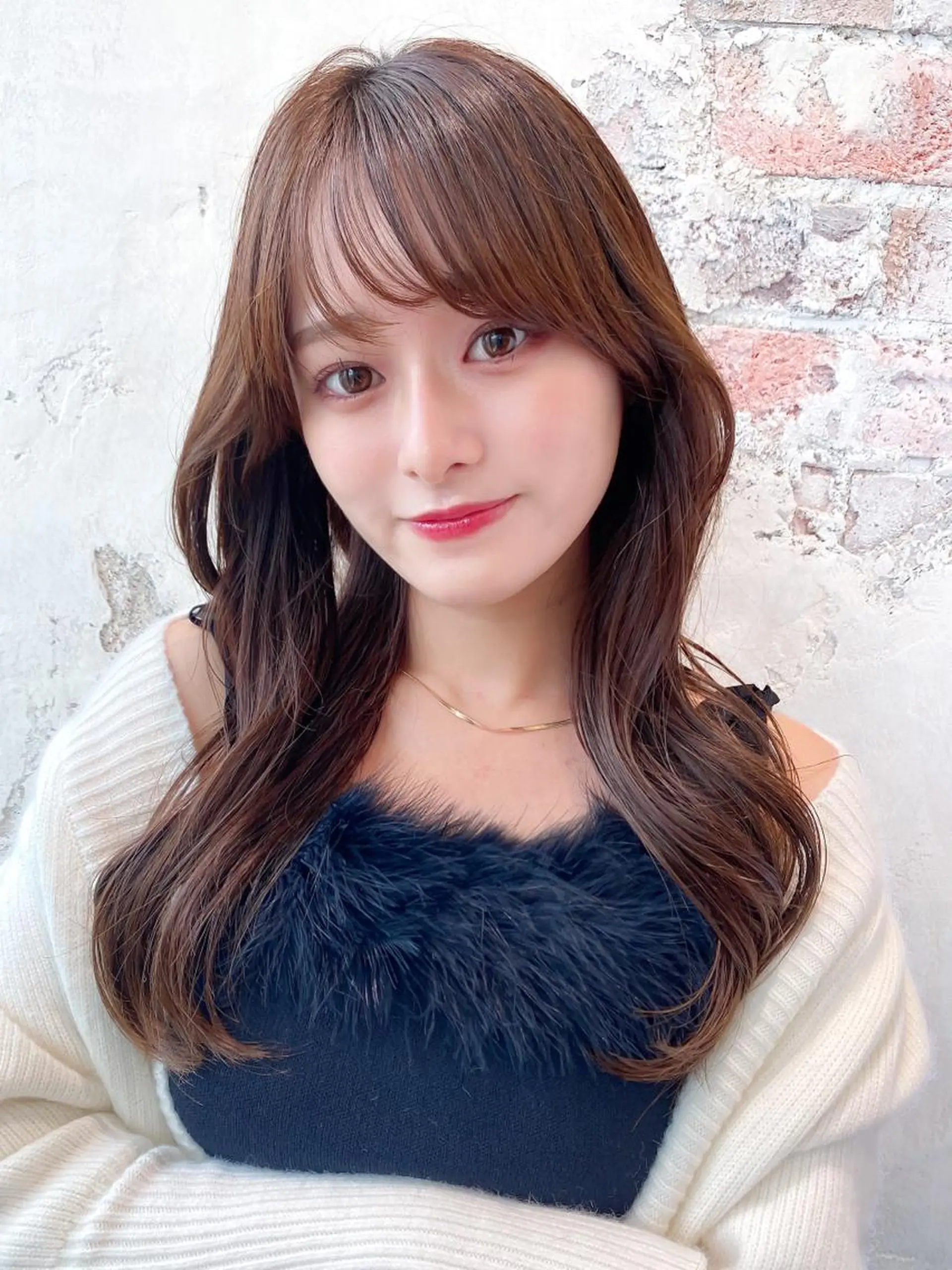 ロング カラー ベージュカラー ブラウンカラー ブラウンベージュ くびれヘア 顔周りカット 顔周り/くびれヘア 韓国ヘア💕風間るなのヘアスタイル