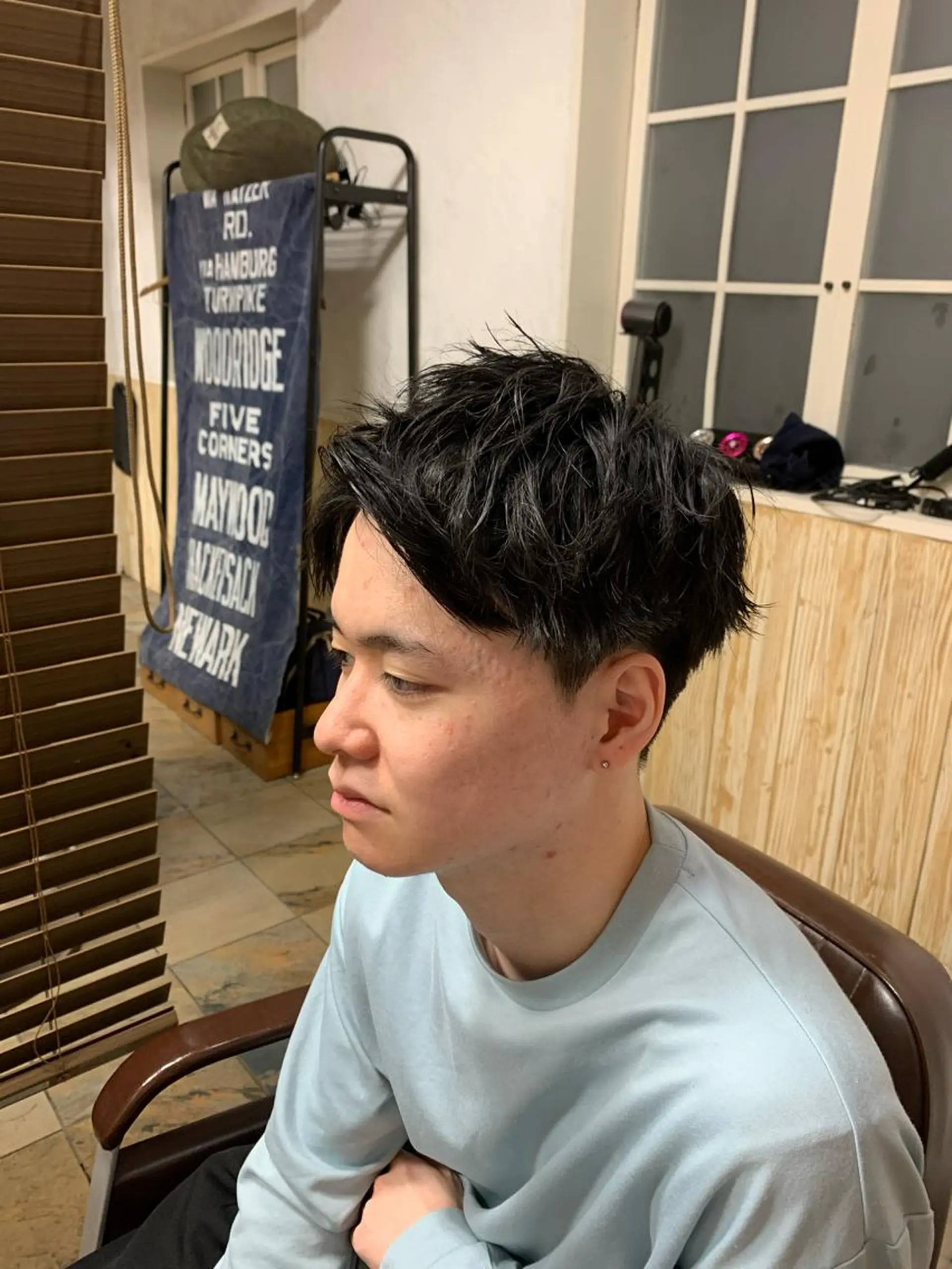 ショート メンズ アップバング ショートヘア フェードカット/メン ズパーマ/森巧真のヘアスタイル