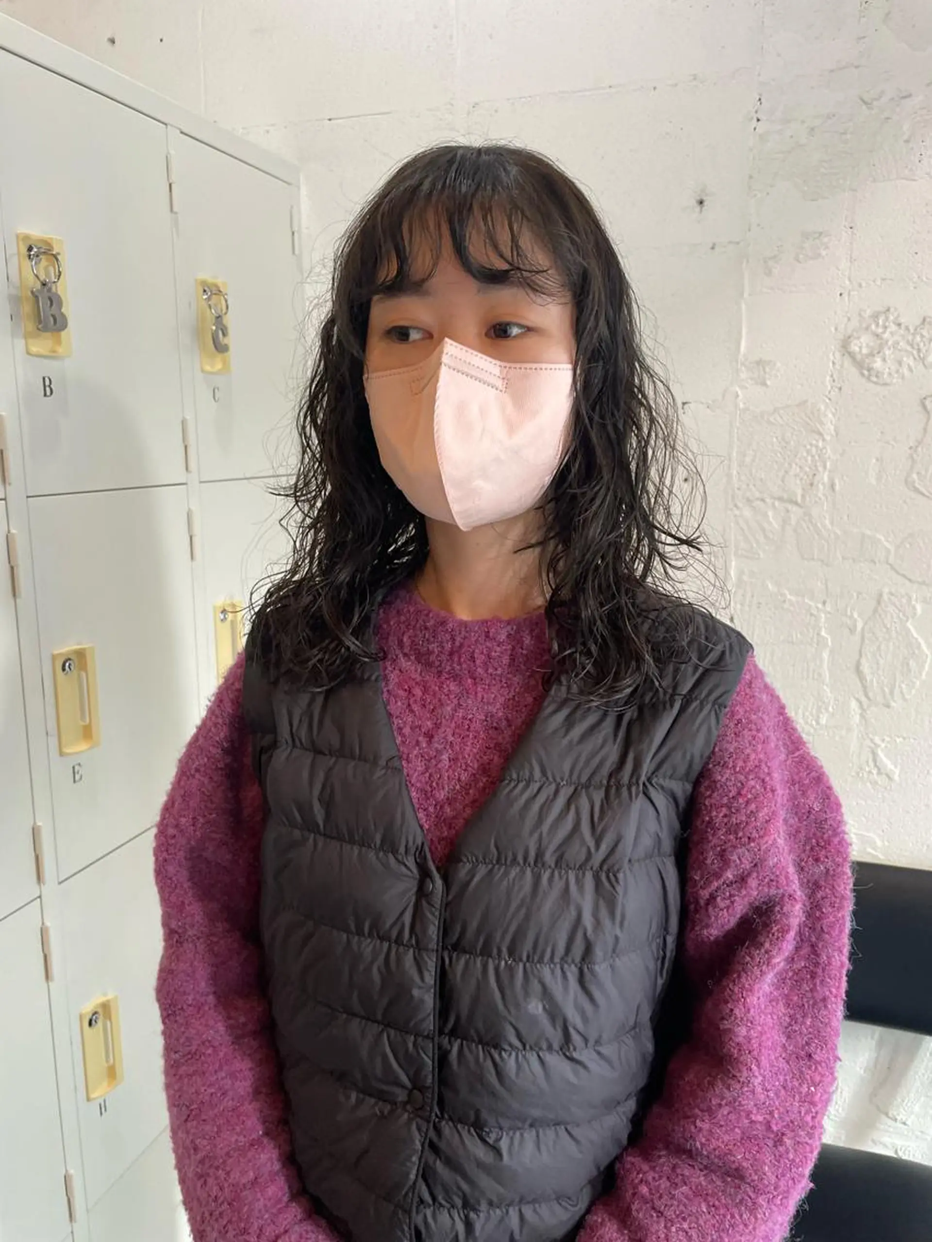 セミロング カラー パーマ カット パーマ satsuki 暖色・ブラウンカラーのヘアスタイル