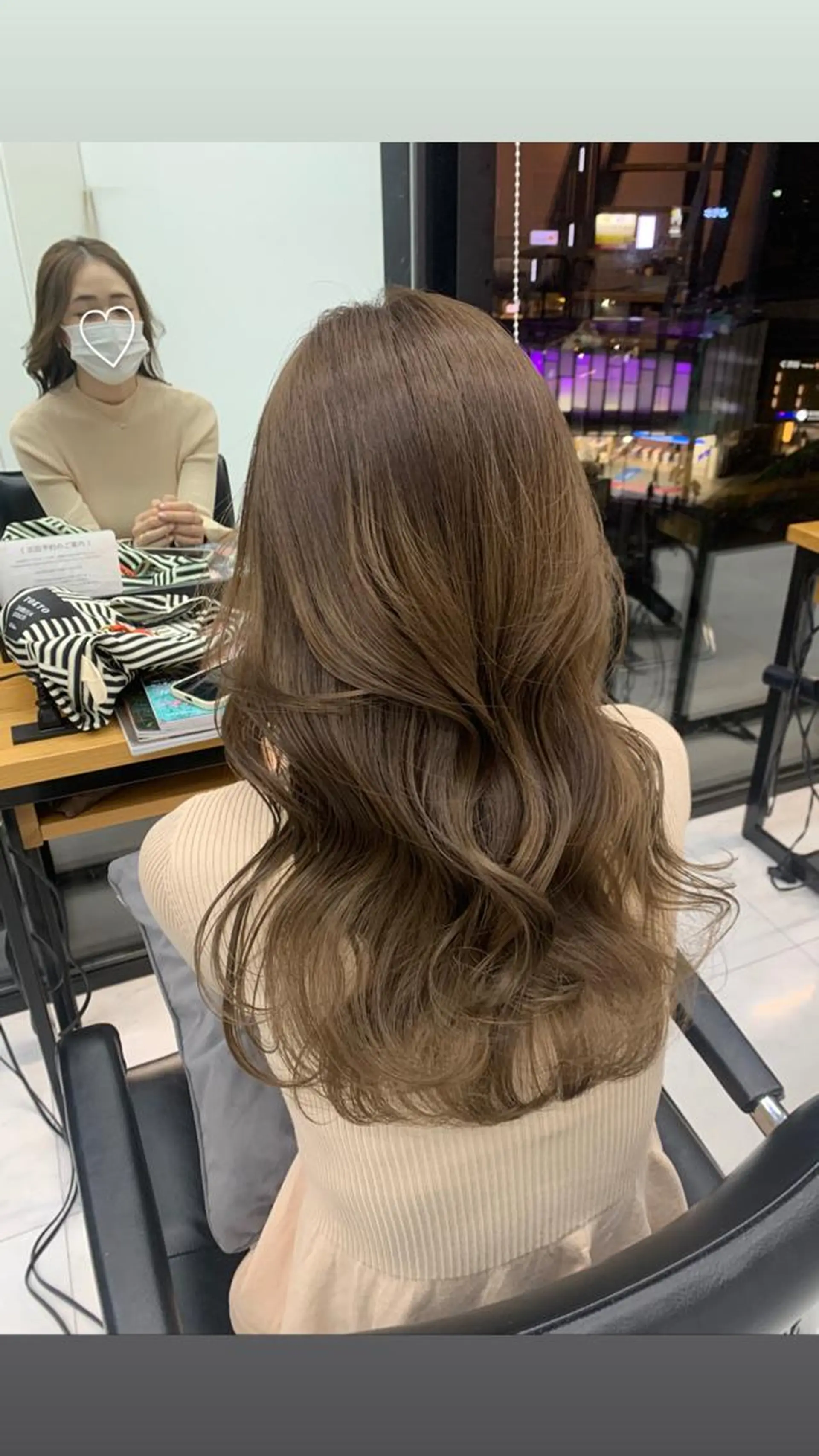 ロング カラー 🌷ラベンダーピンク 顔まわり🌷ねいろのヘアスタイル