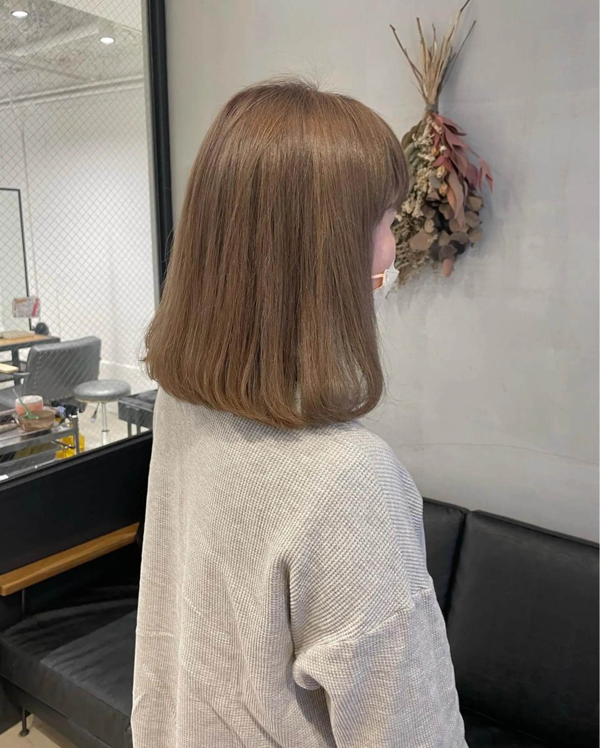 ミディアム カット ヘアカラー トリートメント 暖色カラー🍊 ボブ🌿顔周りcutのヘアスタイル